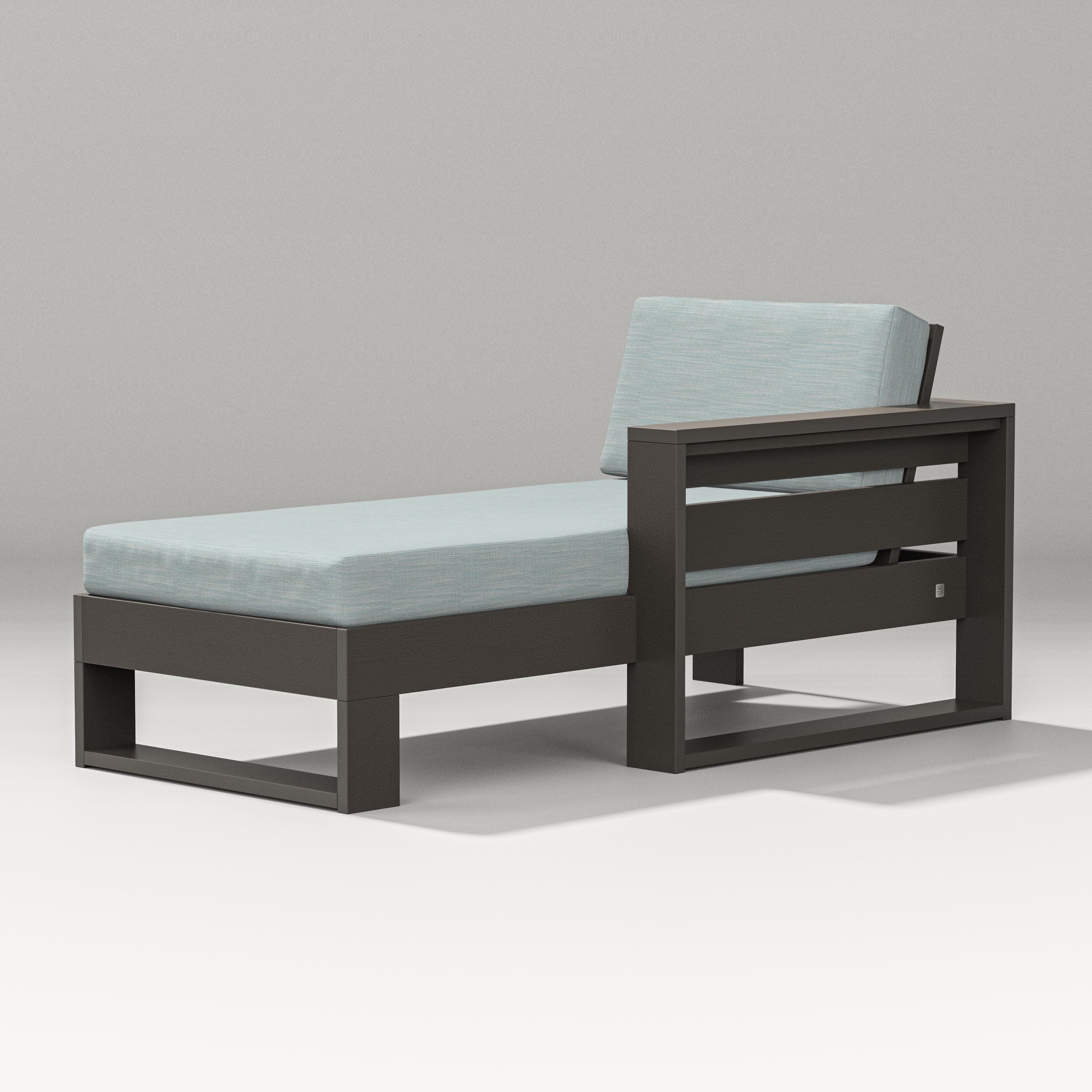 Latitude Modular Right Arm Chaise in Vintage Coffee / Soothe Mist