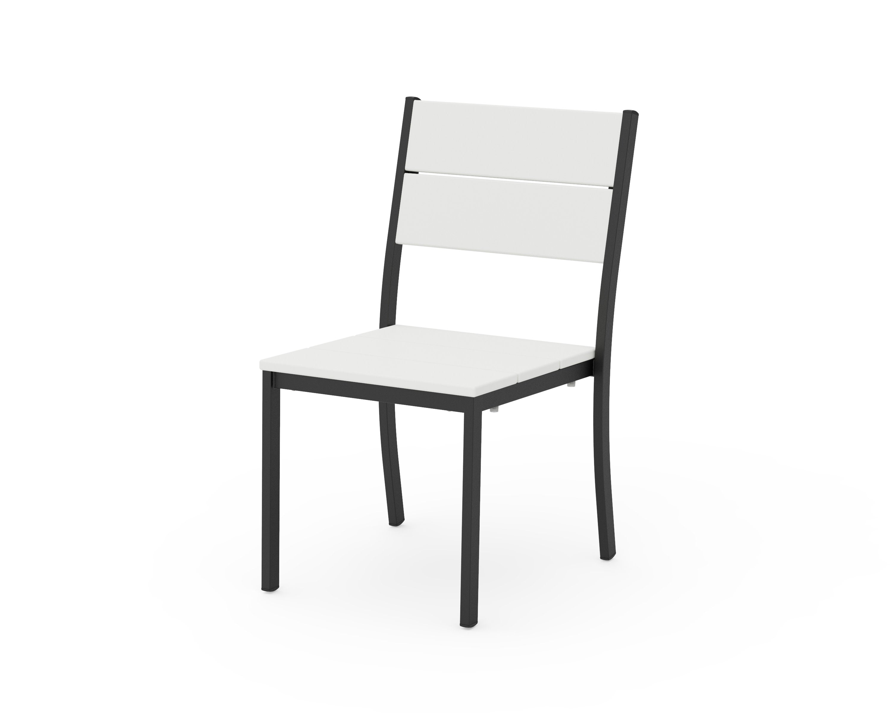 Main Street Stacking Dining Side Chair in Black / White