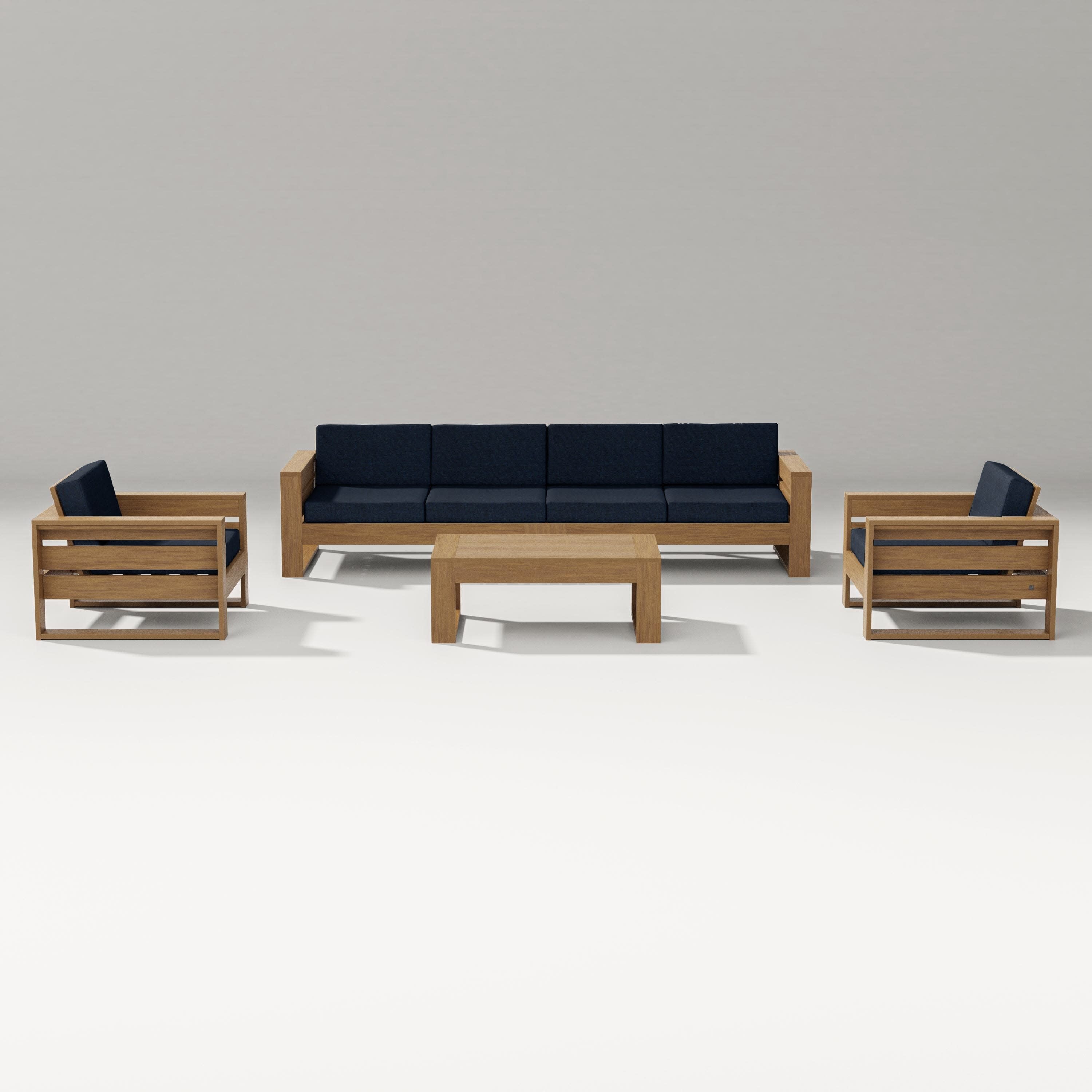 Latitude 5-Piece Lounge Sofa Set in Natural / Marine Indigo