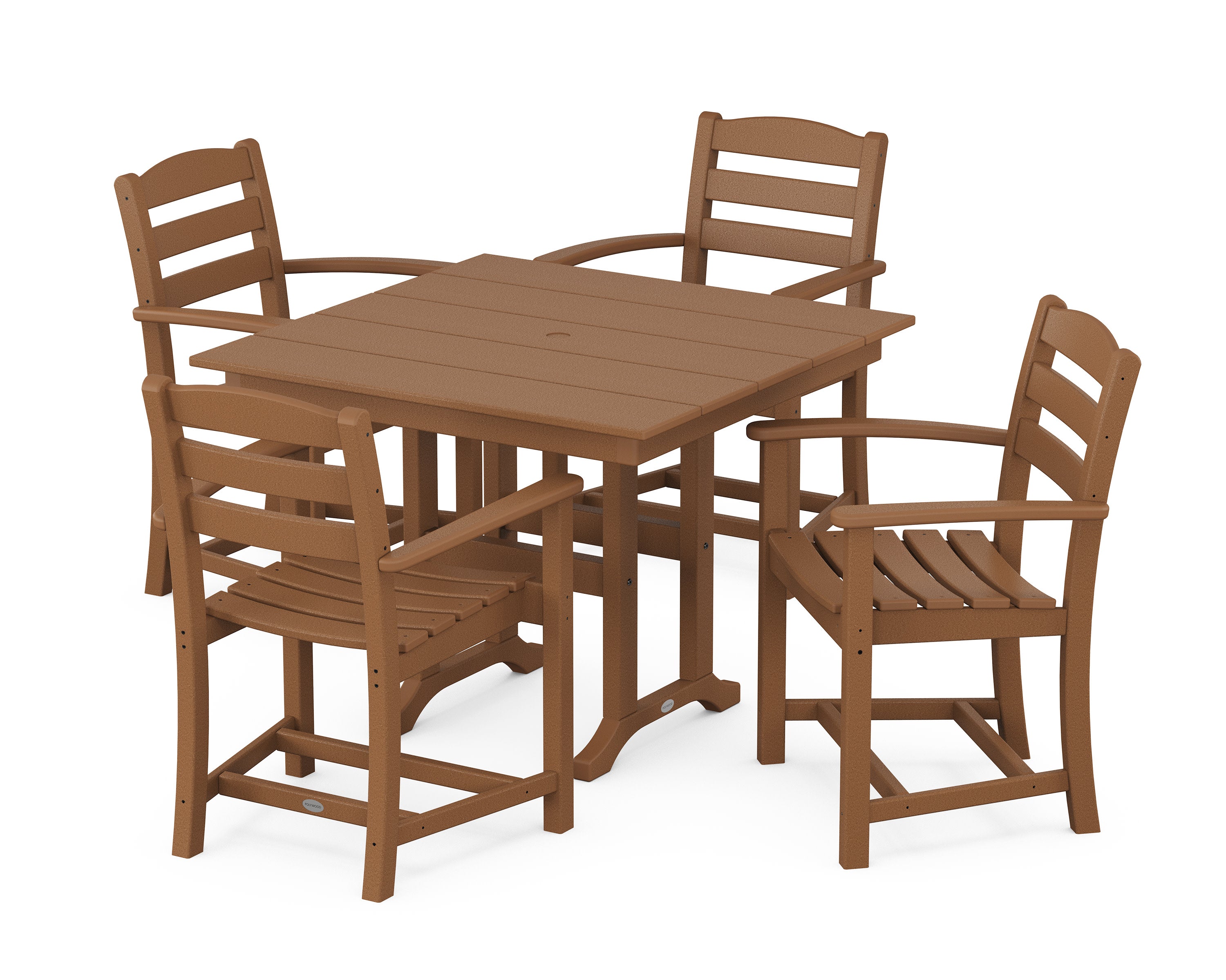 La Casa Caf 5-Piece Farmhouse Dining Set in Teak