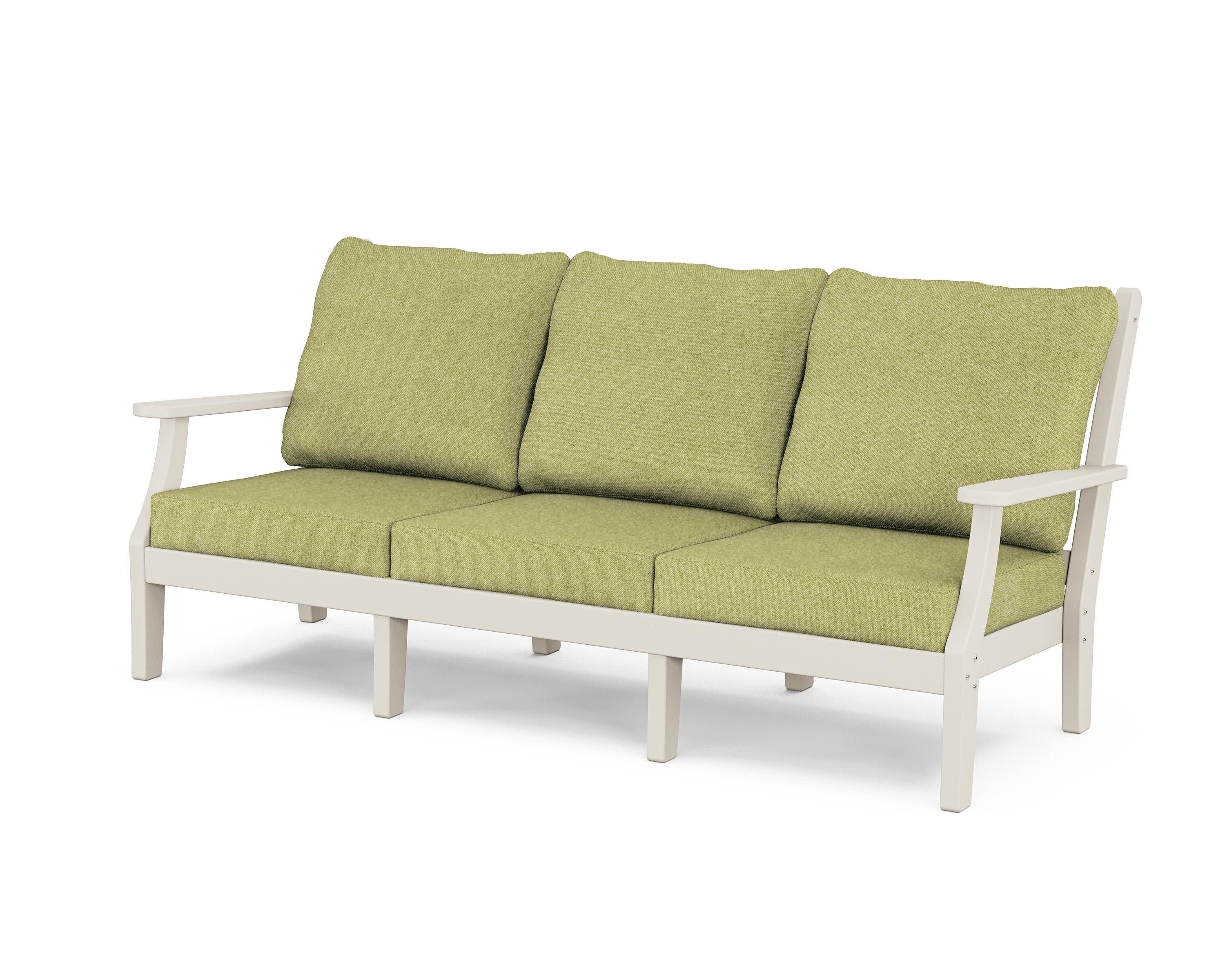 Wovendale Deep Seating Sofa in Sand / Chartreuse Boucle