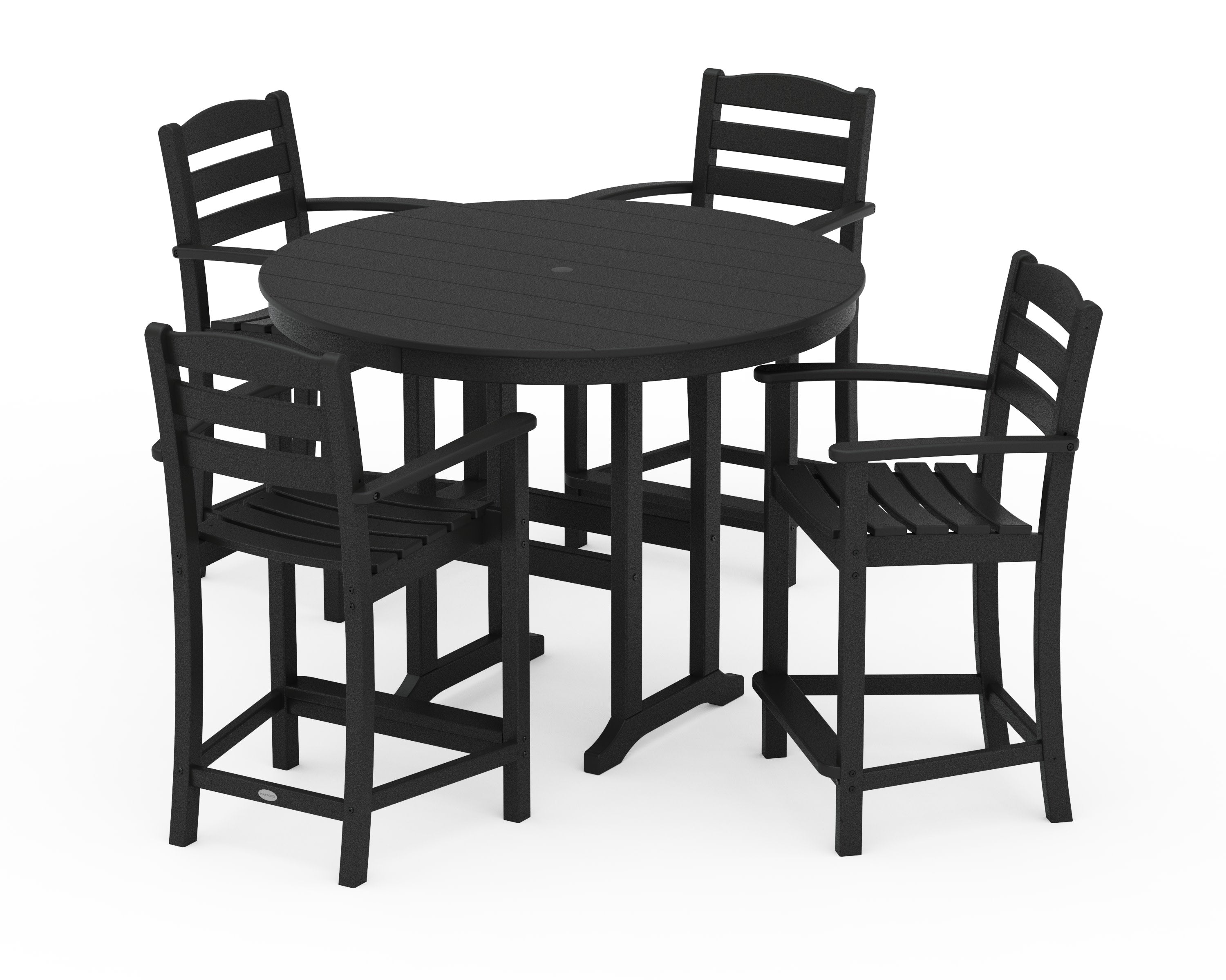 La Casa Caf 5-Piece Round Farmhouse Counter Set in Black
