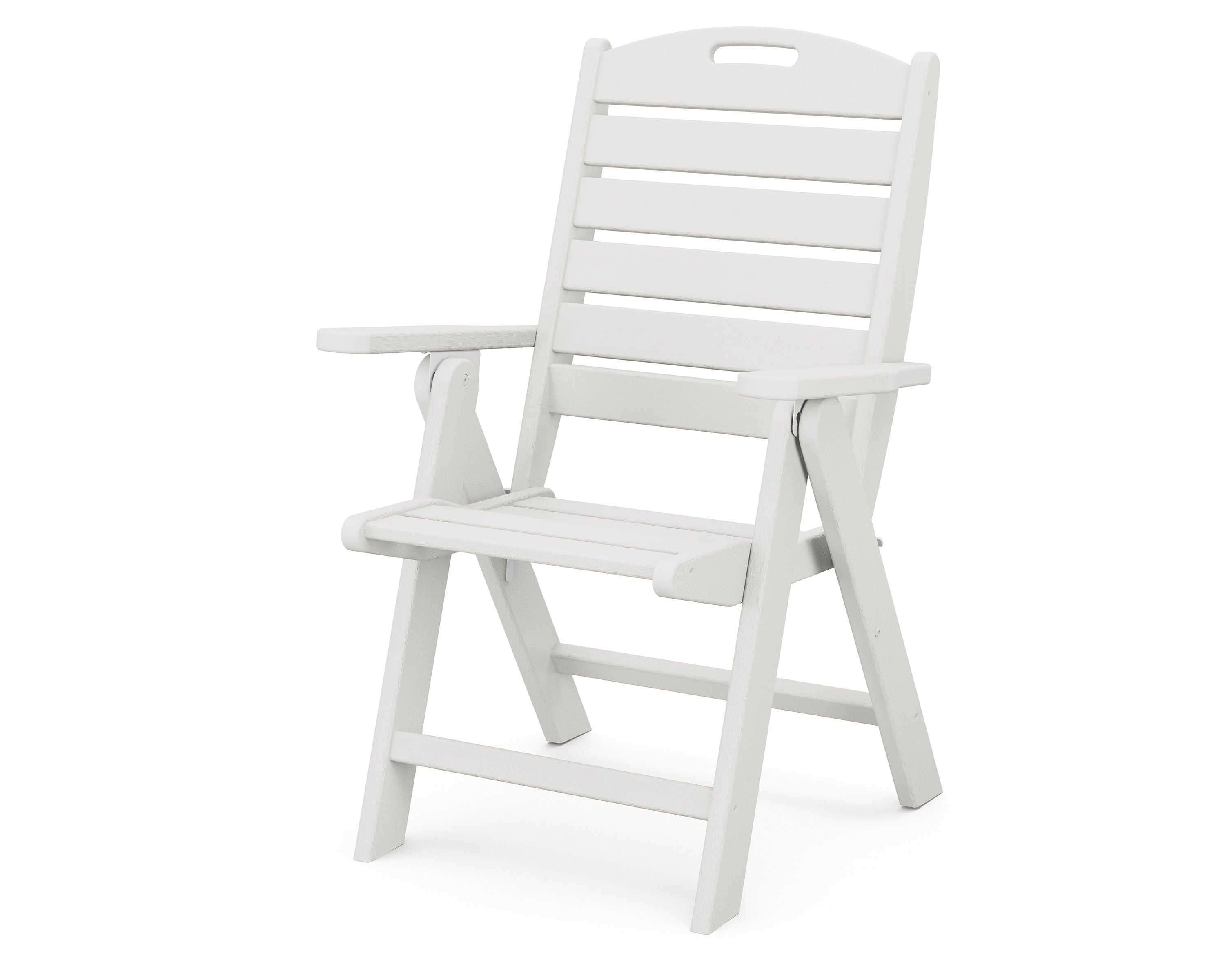 Nautical Folding Highback Chair in Vintage White