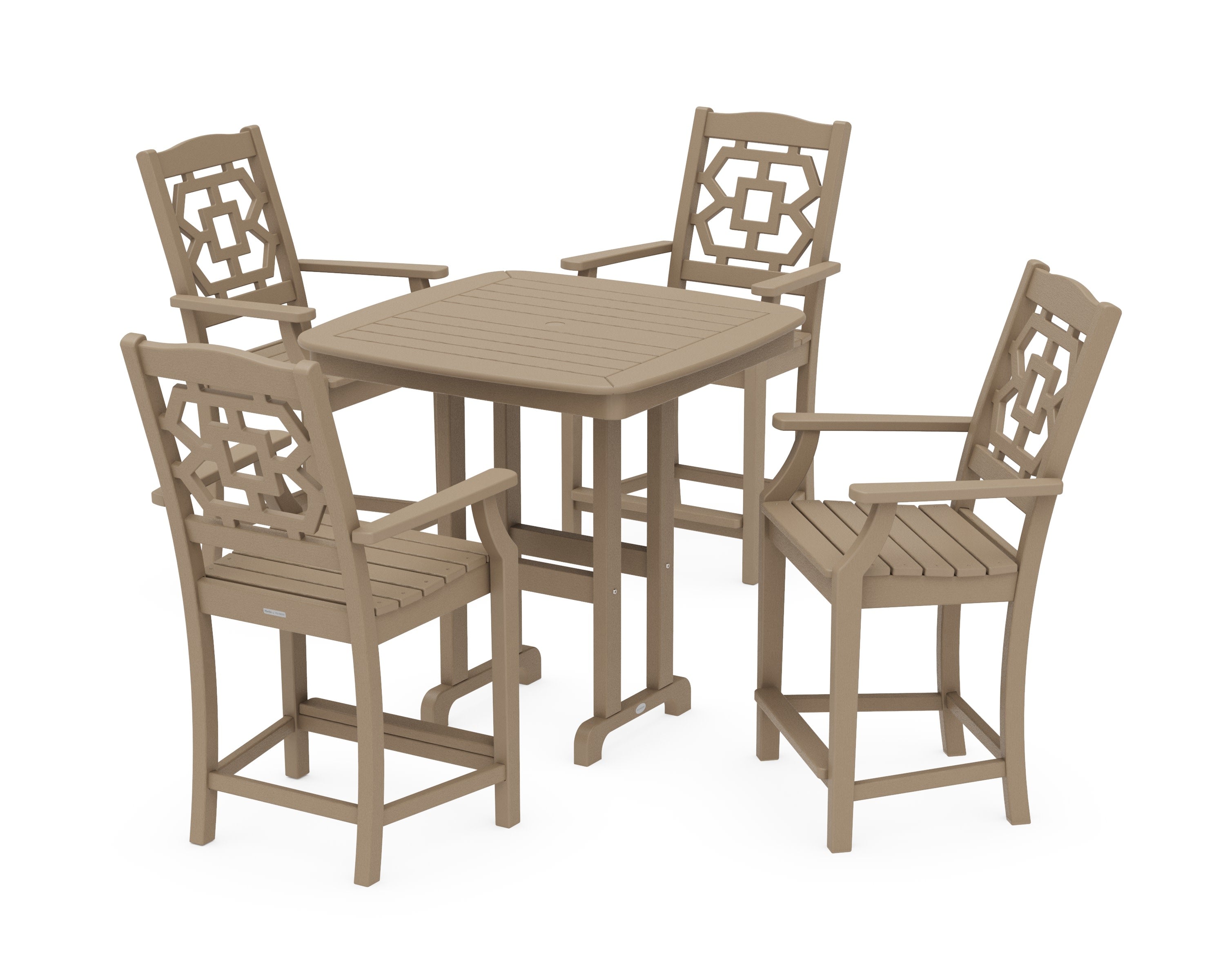 Chinoiserie 5-Piece Counter Set in Vintage Sahara