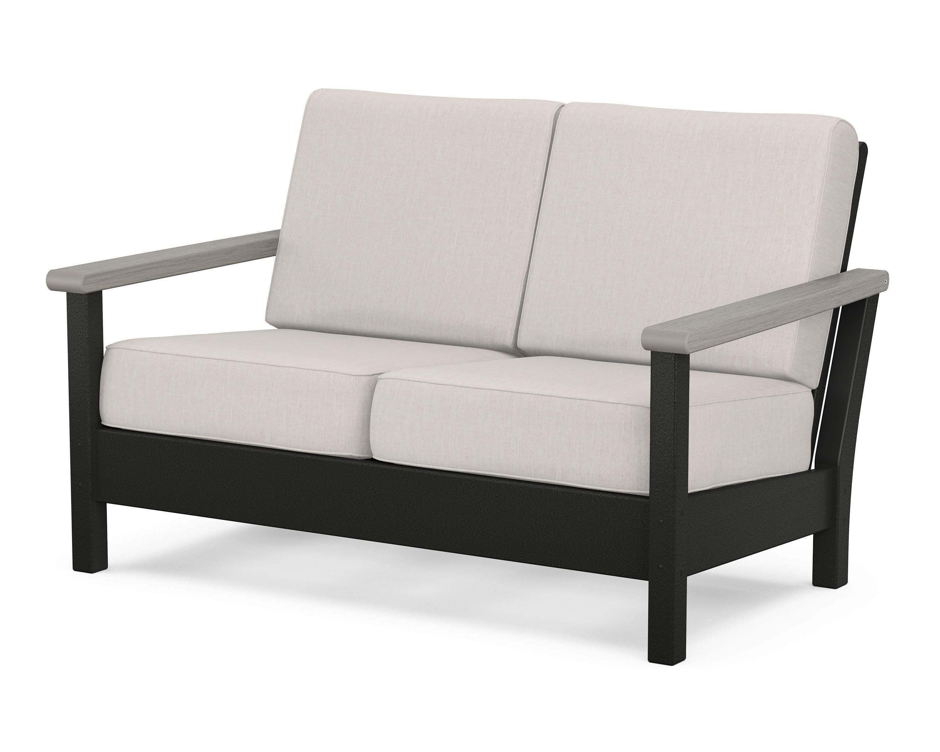 Harbour Deep Seating Loveseat in Black / Driftwood / Cast Ash