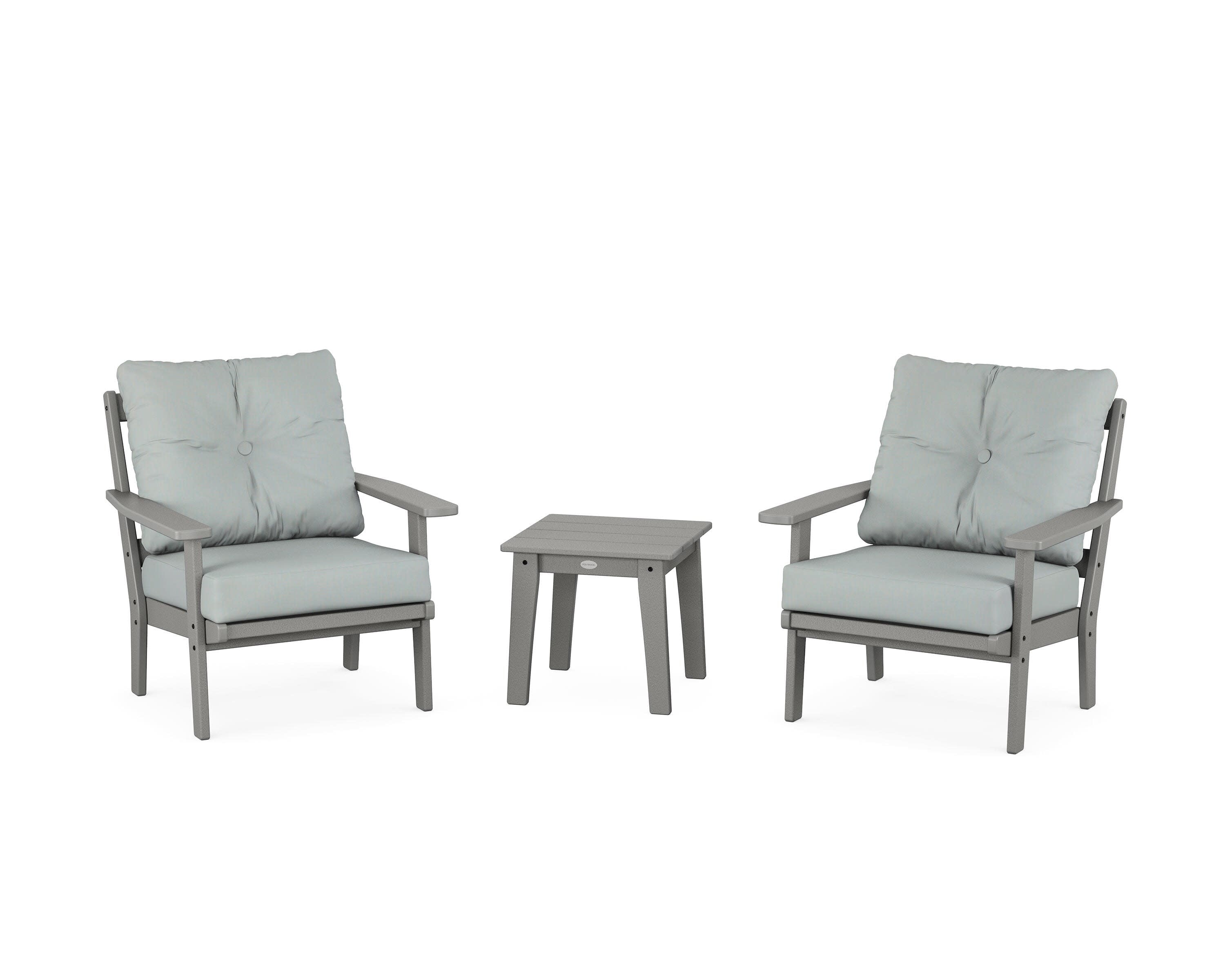 Oxford 3-Piece Deep Seating Set in Slate Grey / Spa