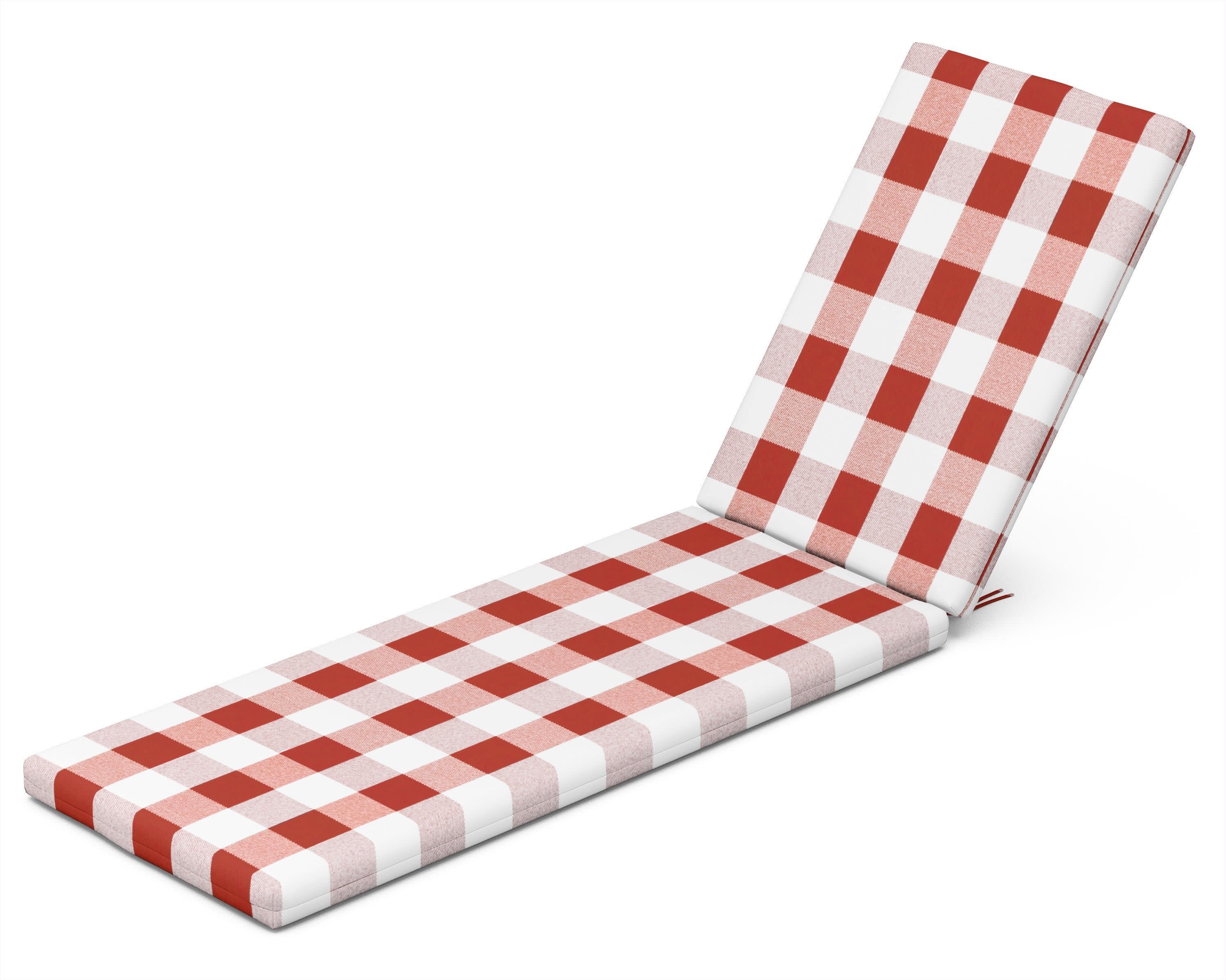 Chaise Seat/Back Pad in Buffalo Plaid Crimson