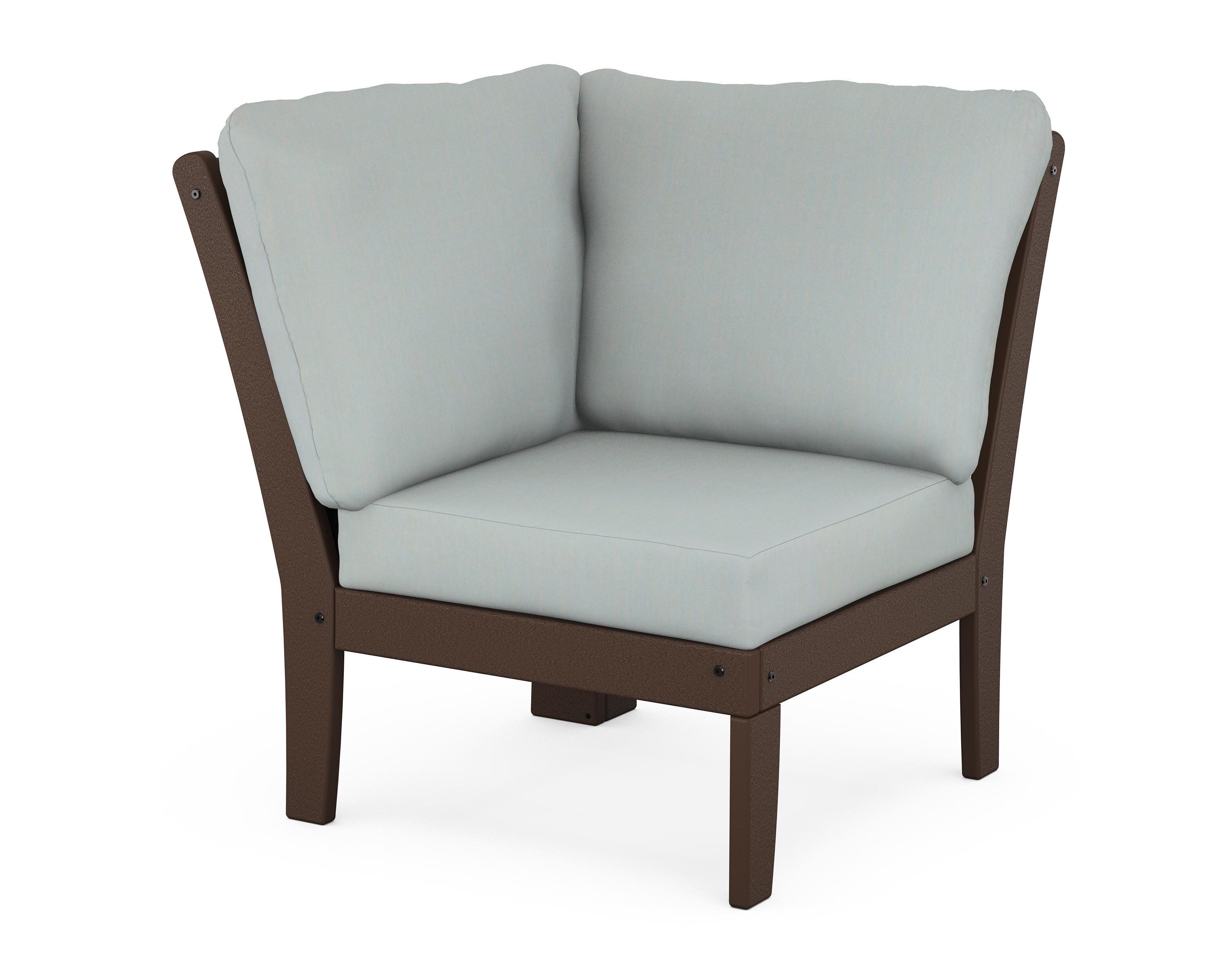 Braxton Modular Corner Chair in Mahogany / Spa