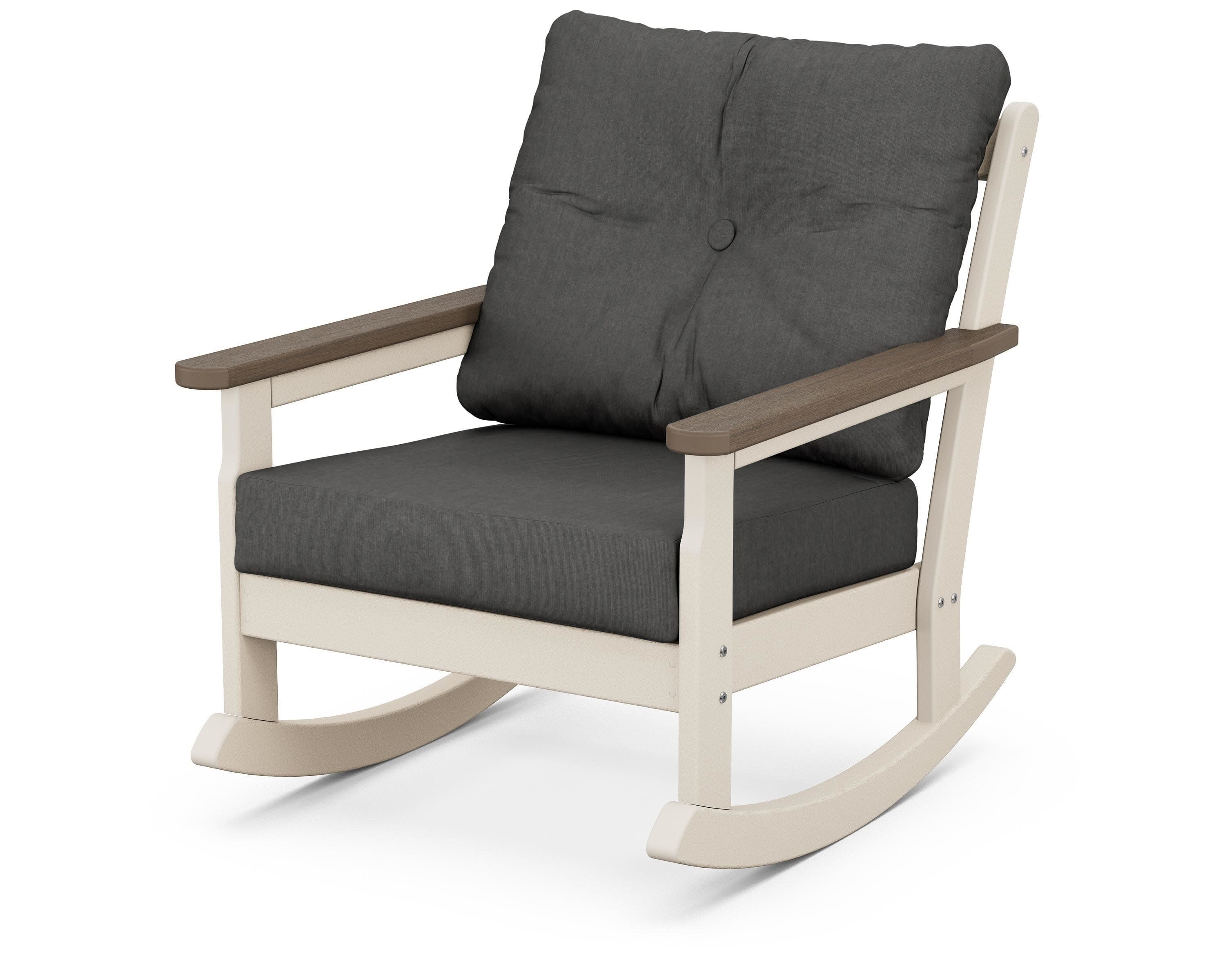 Vineyard Deep Seating Rocking Chair in Sand / Kona / Spectrum Carbon