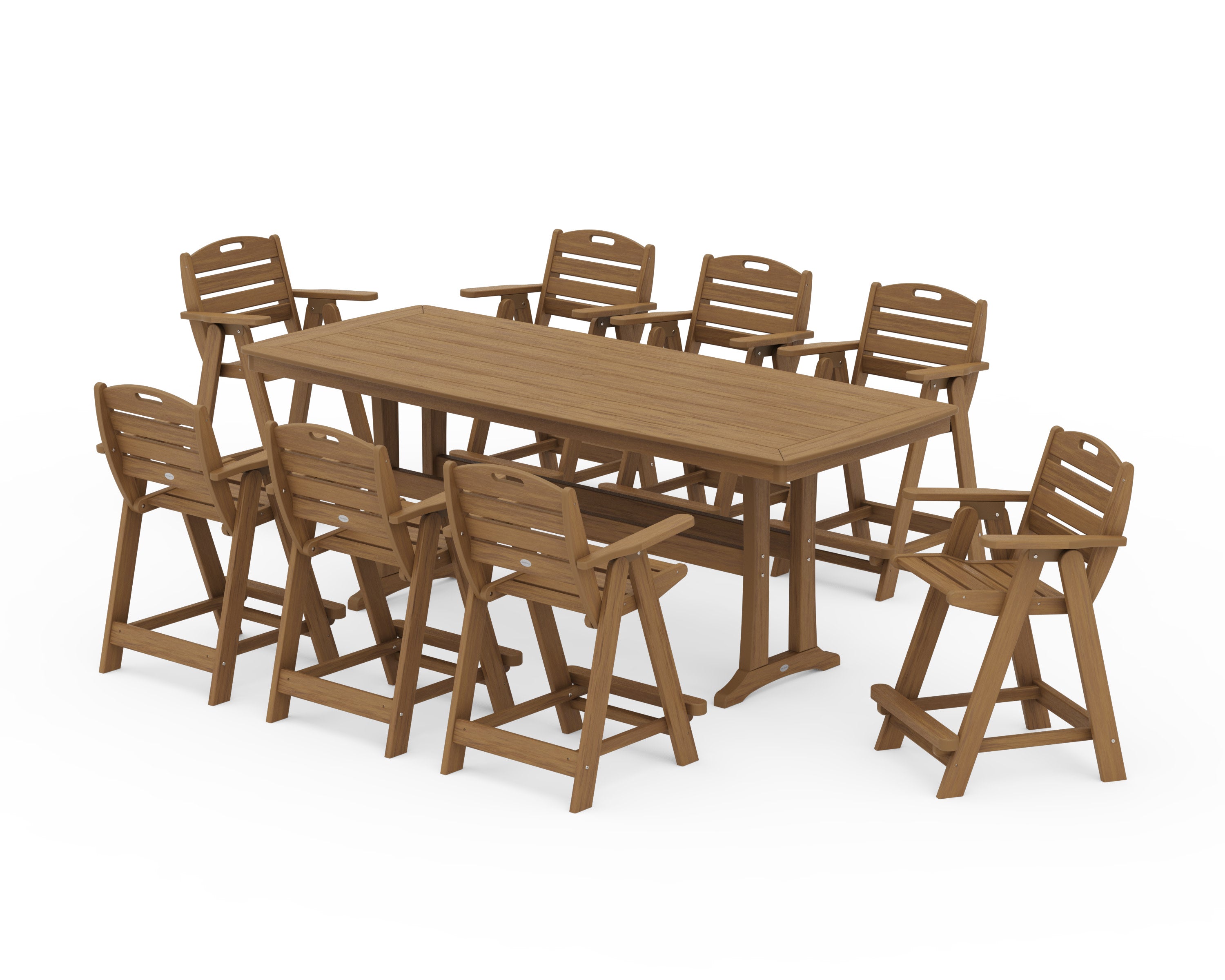 Nautical 9-Piece Counter Set with Trestle Legs in Natural