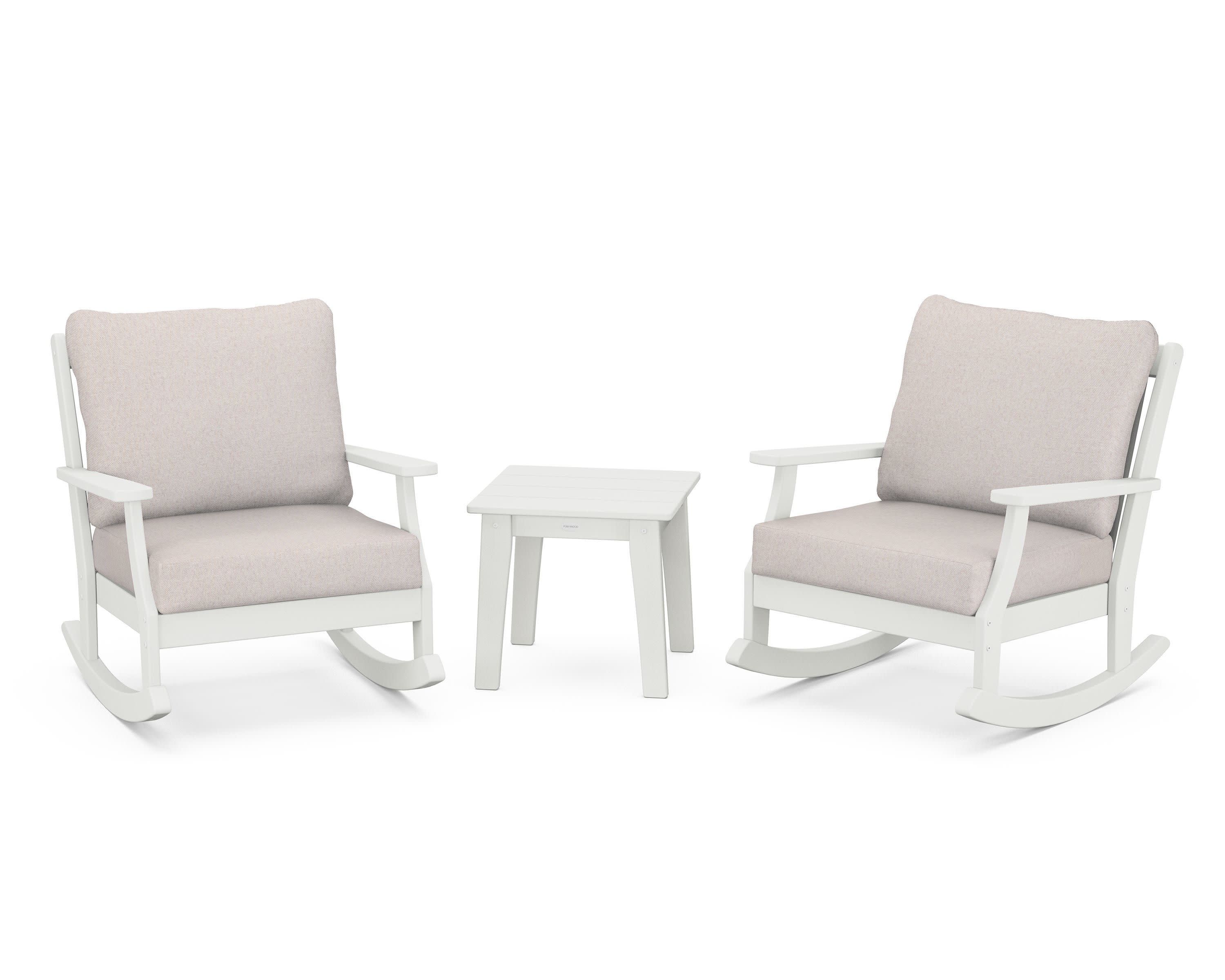 Braxton 3-Piece Deep Seating Rocker Set in Vintage White / Dune Burlap