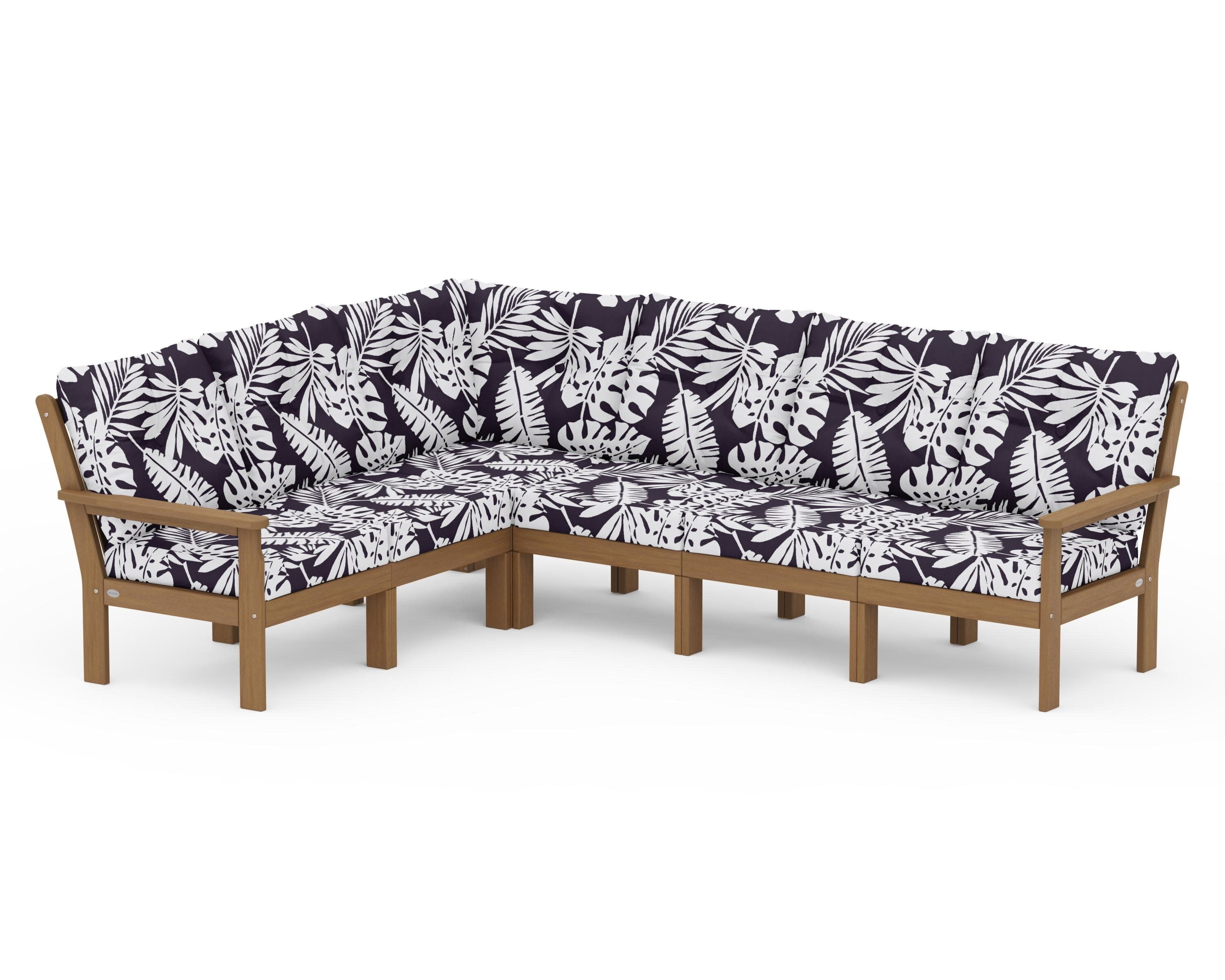 Vineyard 6-Piece Sectional in Natural / Leaf Navy