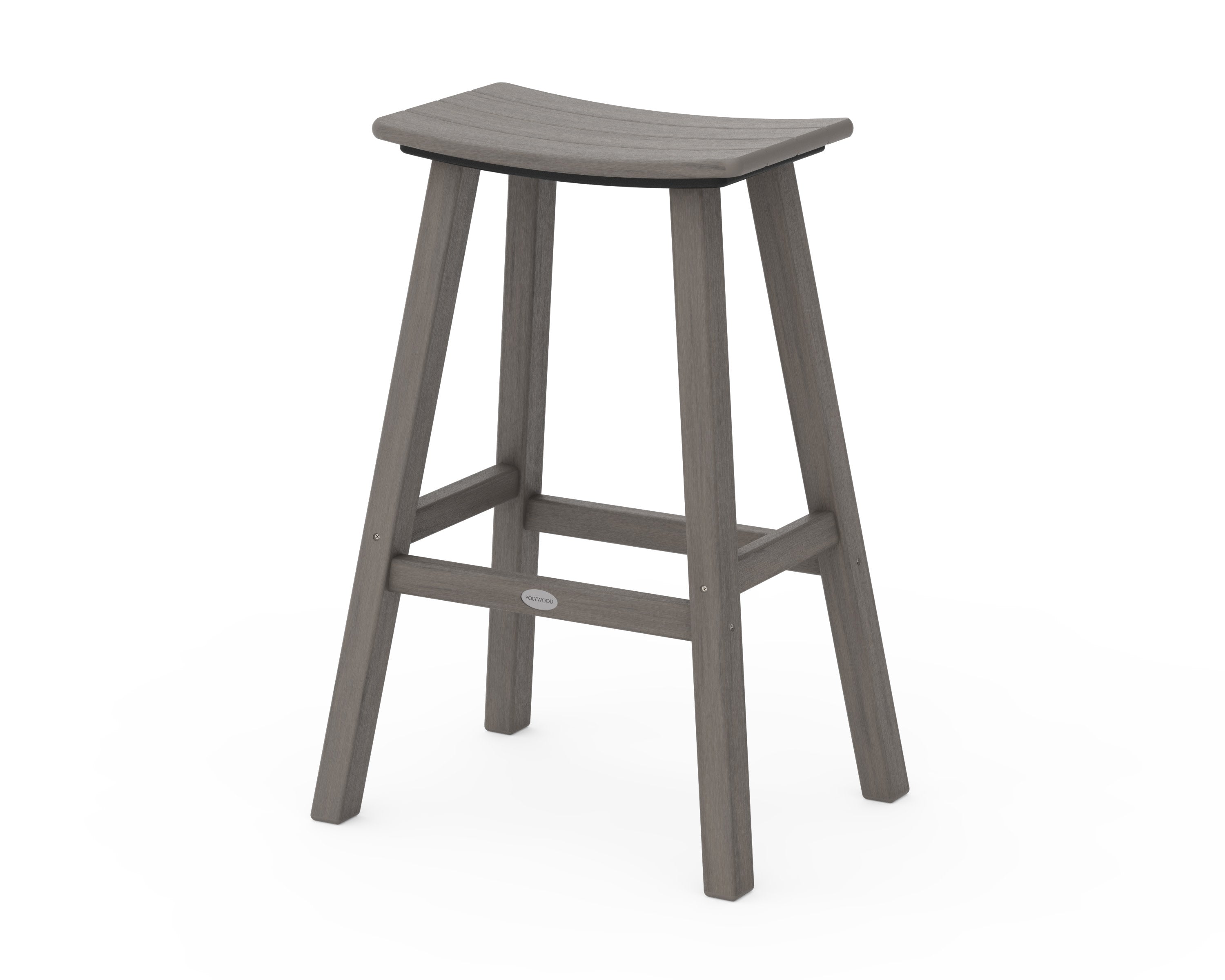 Traditional 30" Saddle Bar Stool in Driftwood