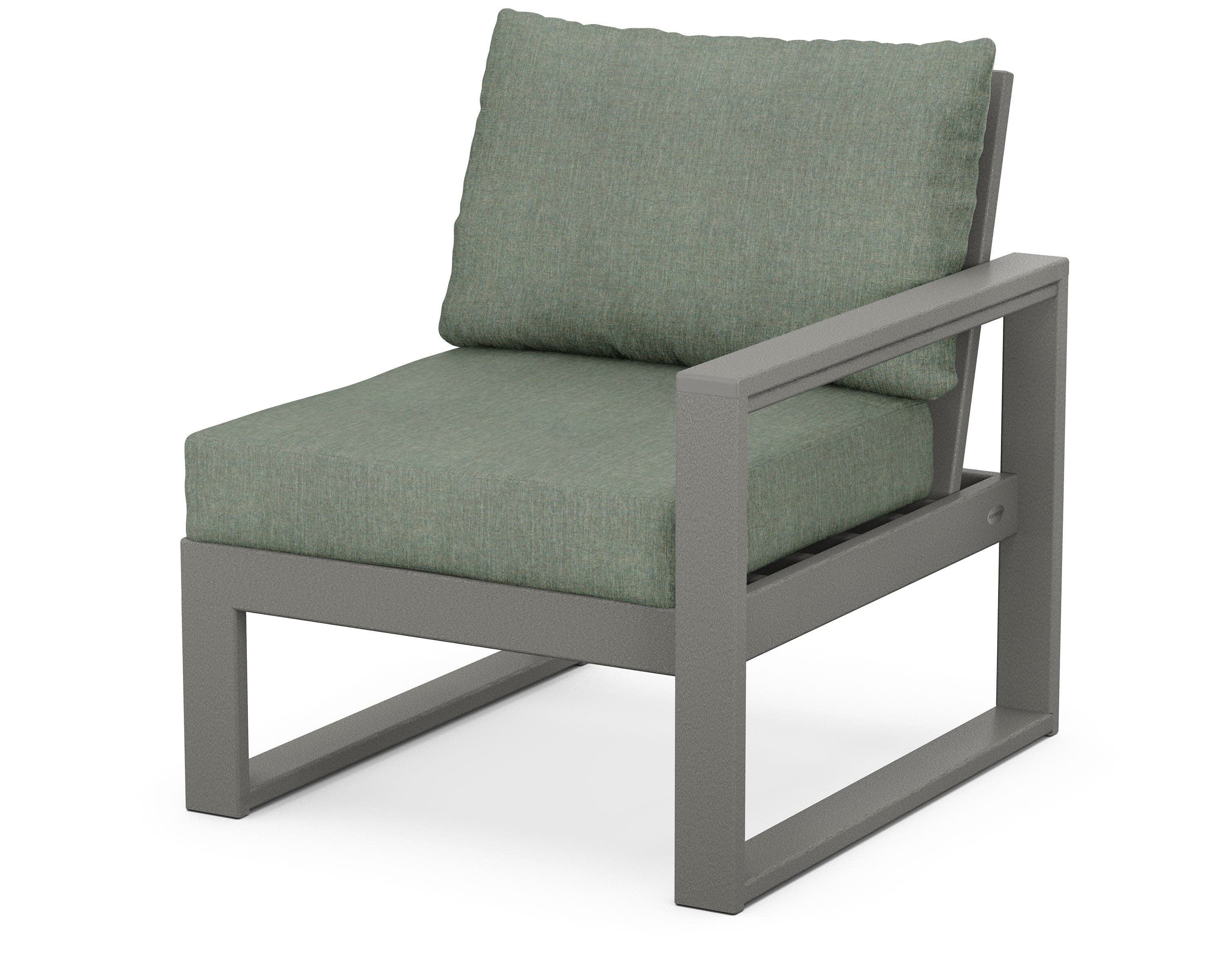 EDGE Modular Right Arm Chair in Slate Grey / Cast Sage