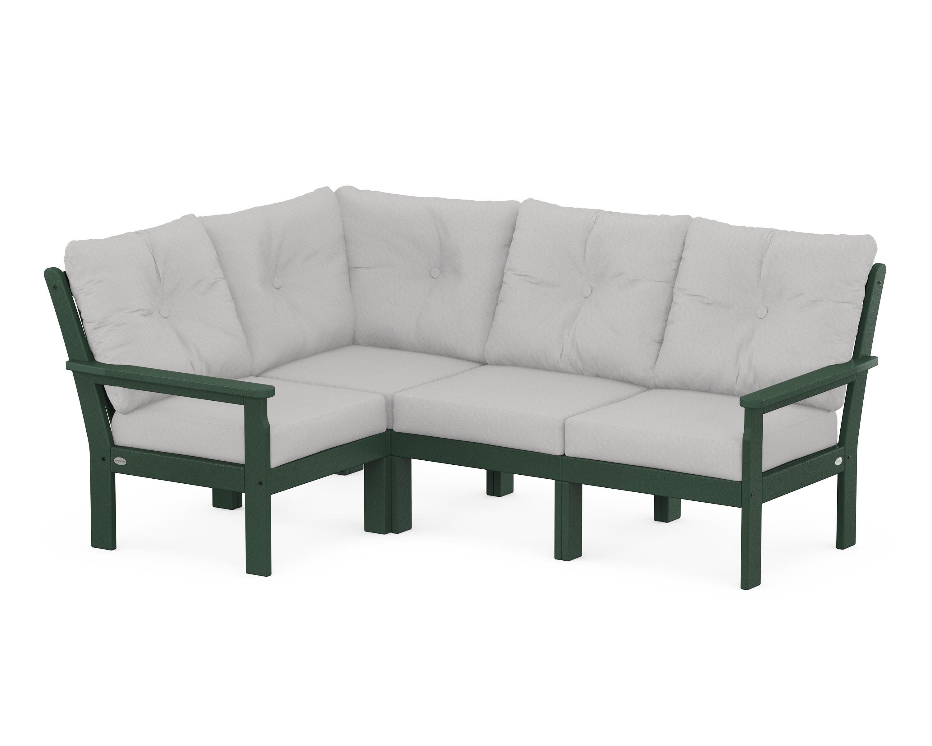Vineyard 4-Piece Sectional in Green / Diamond in the Rough