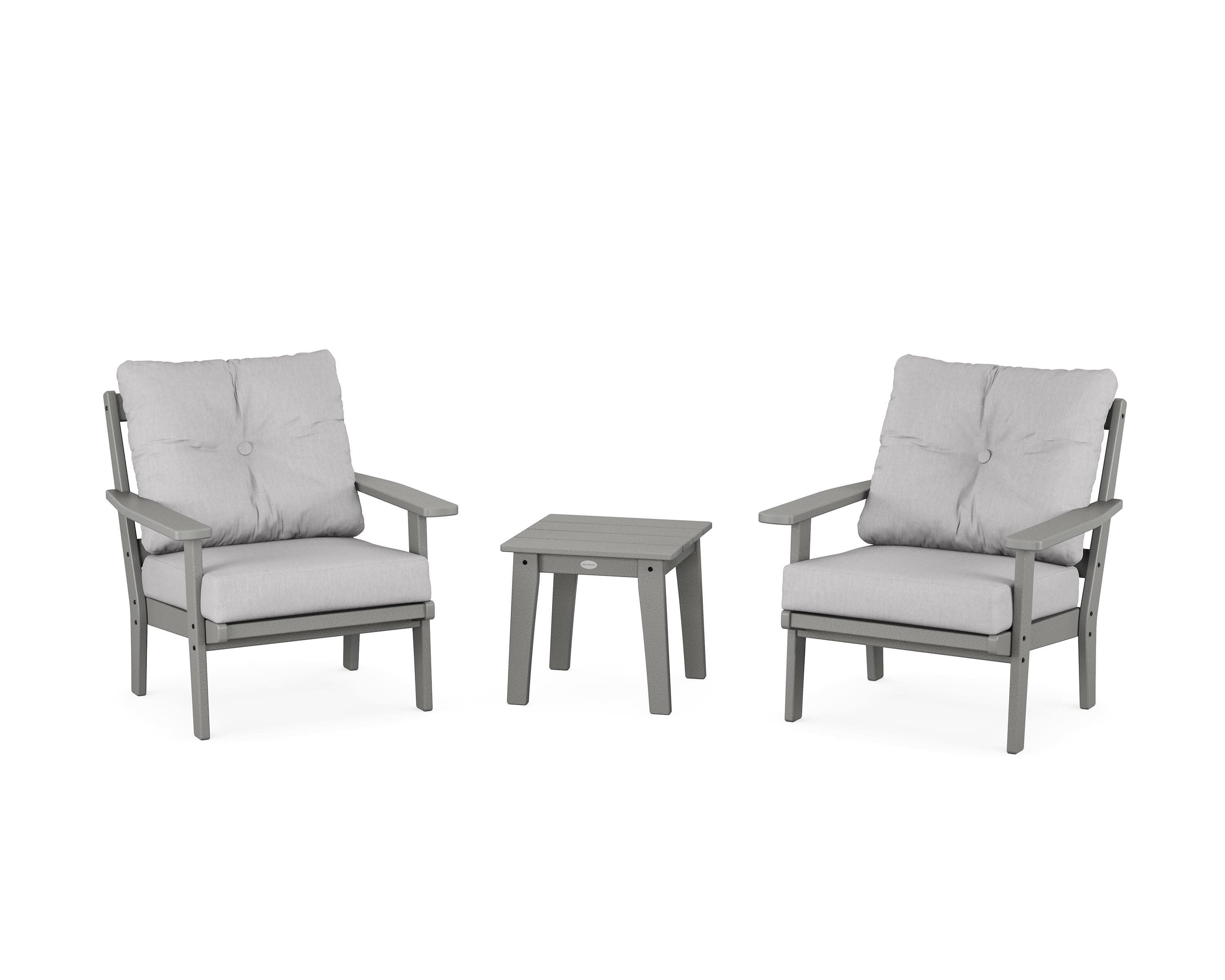 Oxford 3-Piece Deep Seating Set in Slate Grey / Granite