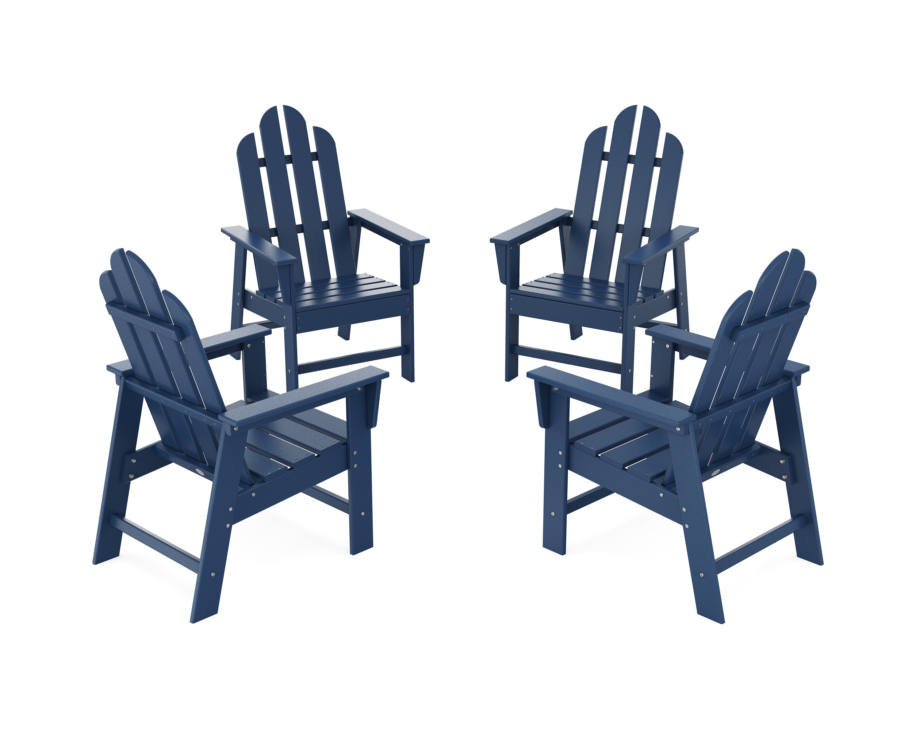 Long Island 4-Piece Upright Adirondack Conversation Set in Navy