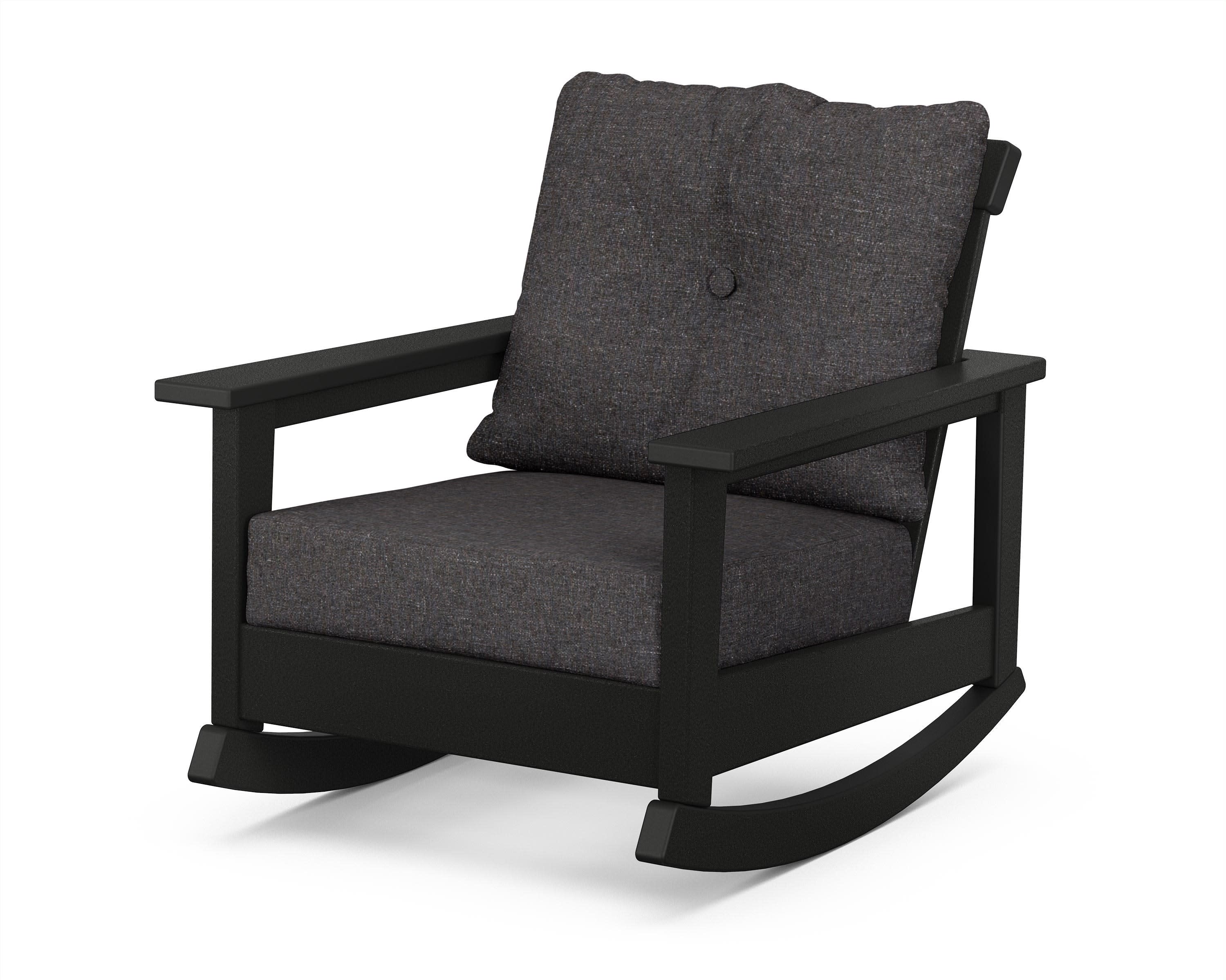 Prescott Deep Seating Rocking Chair in Black / Ash Charcoal