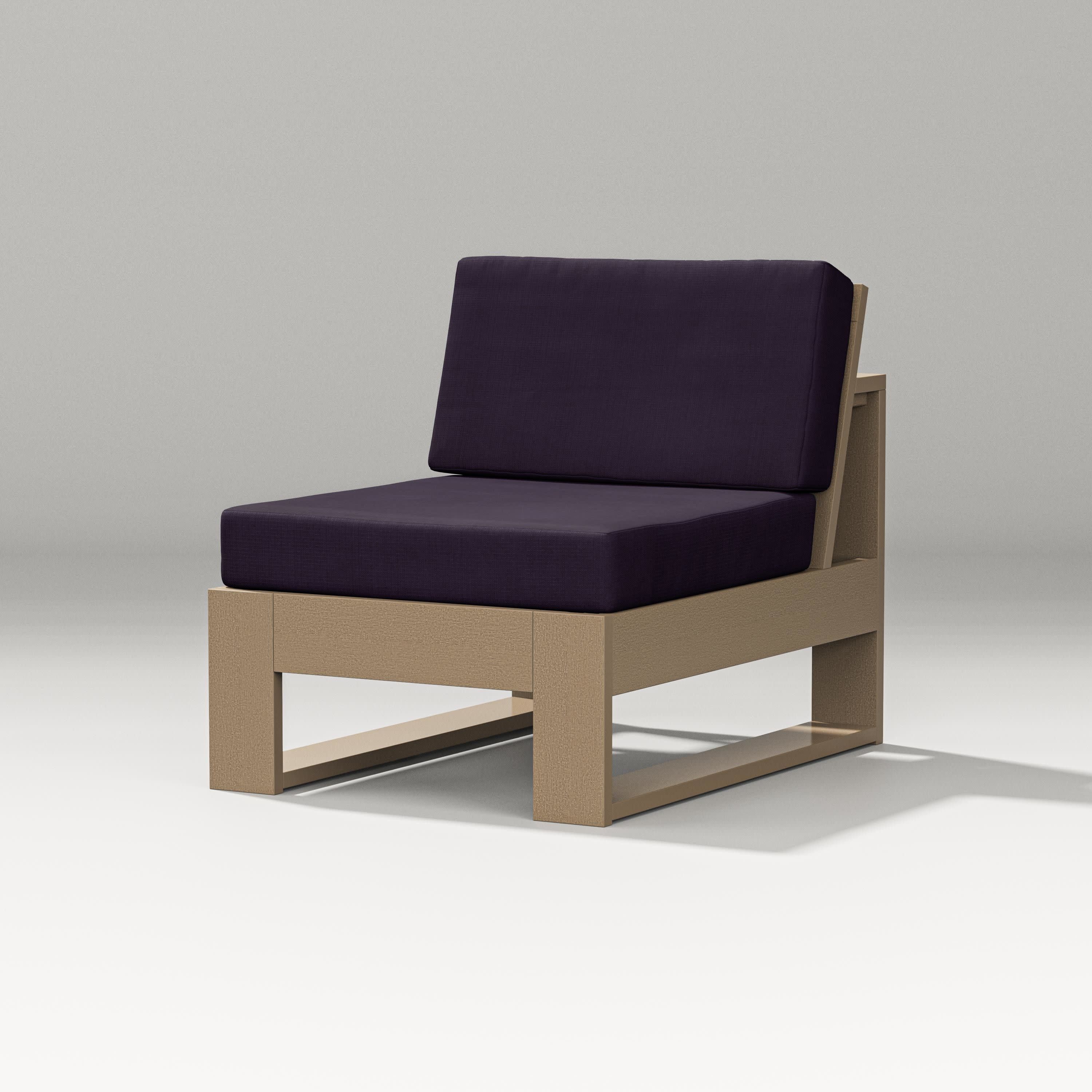Latitude Modular Armless Chair in Vintage Sahara / Navy Linen