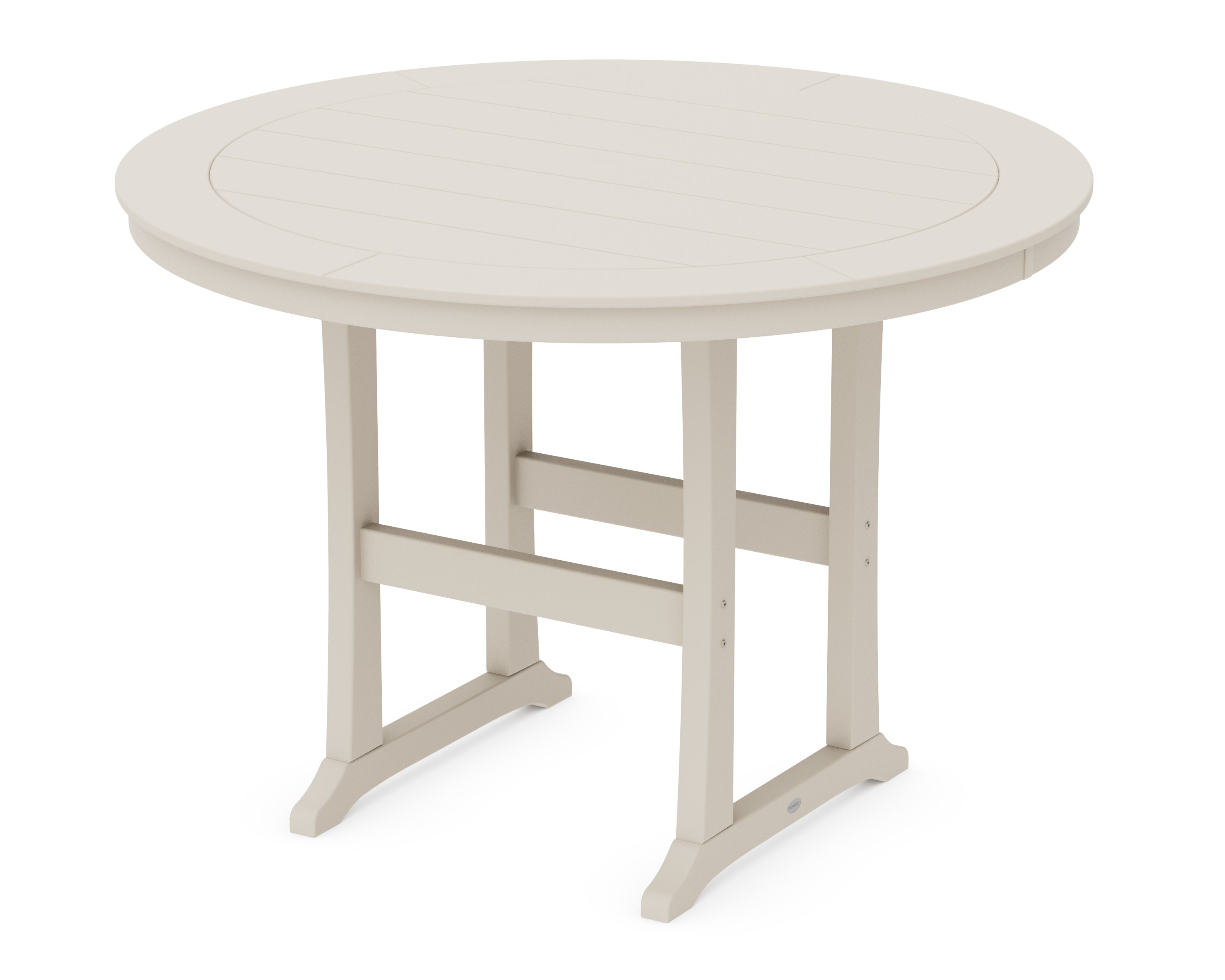 Nautical Trestle 60" Round Bar Table in Sand