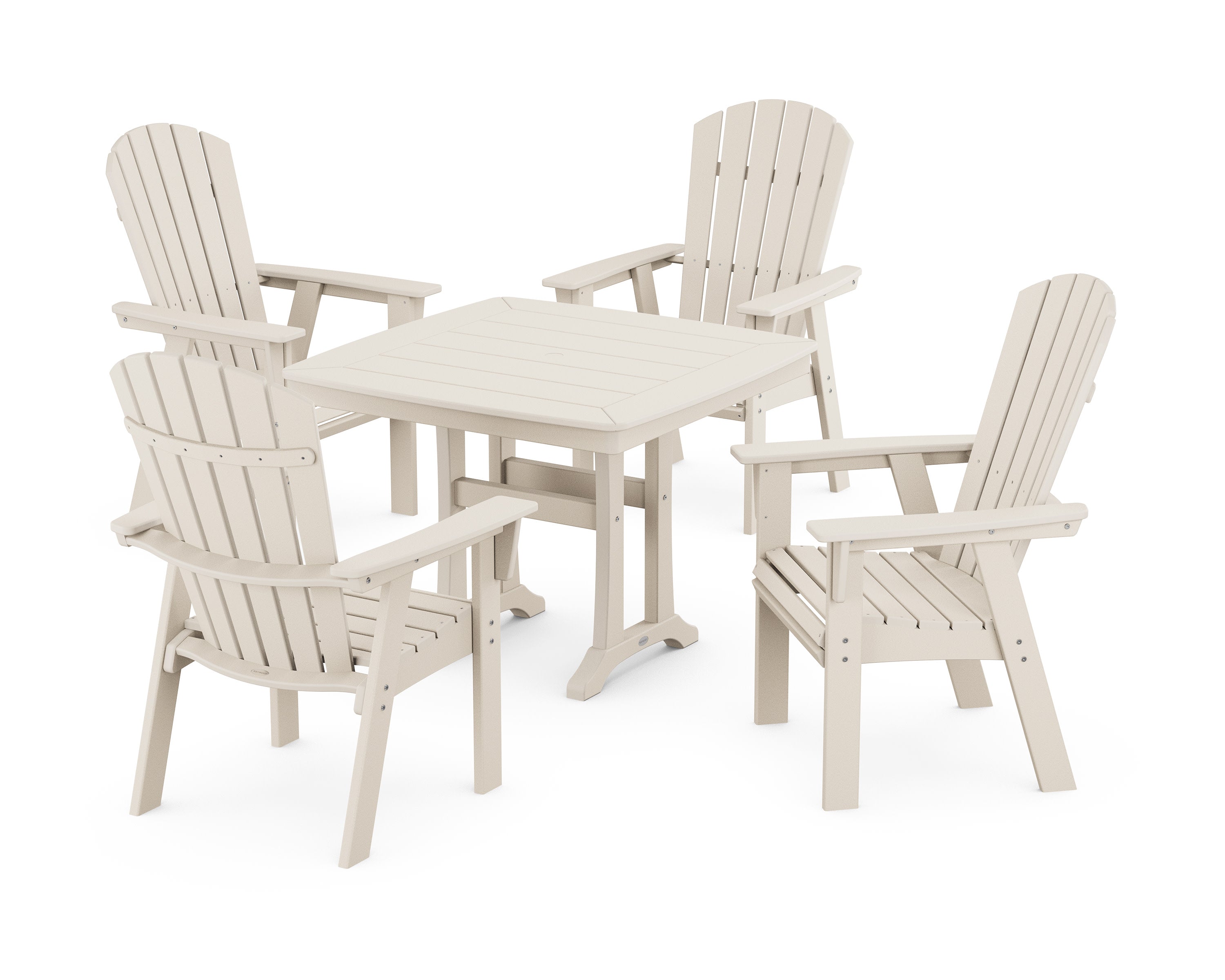 Nautical Adirondack 5-Piece Dining Set with Trestle Legs in Sand