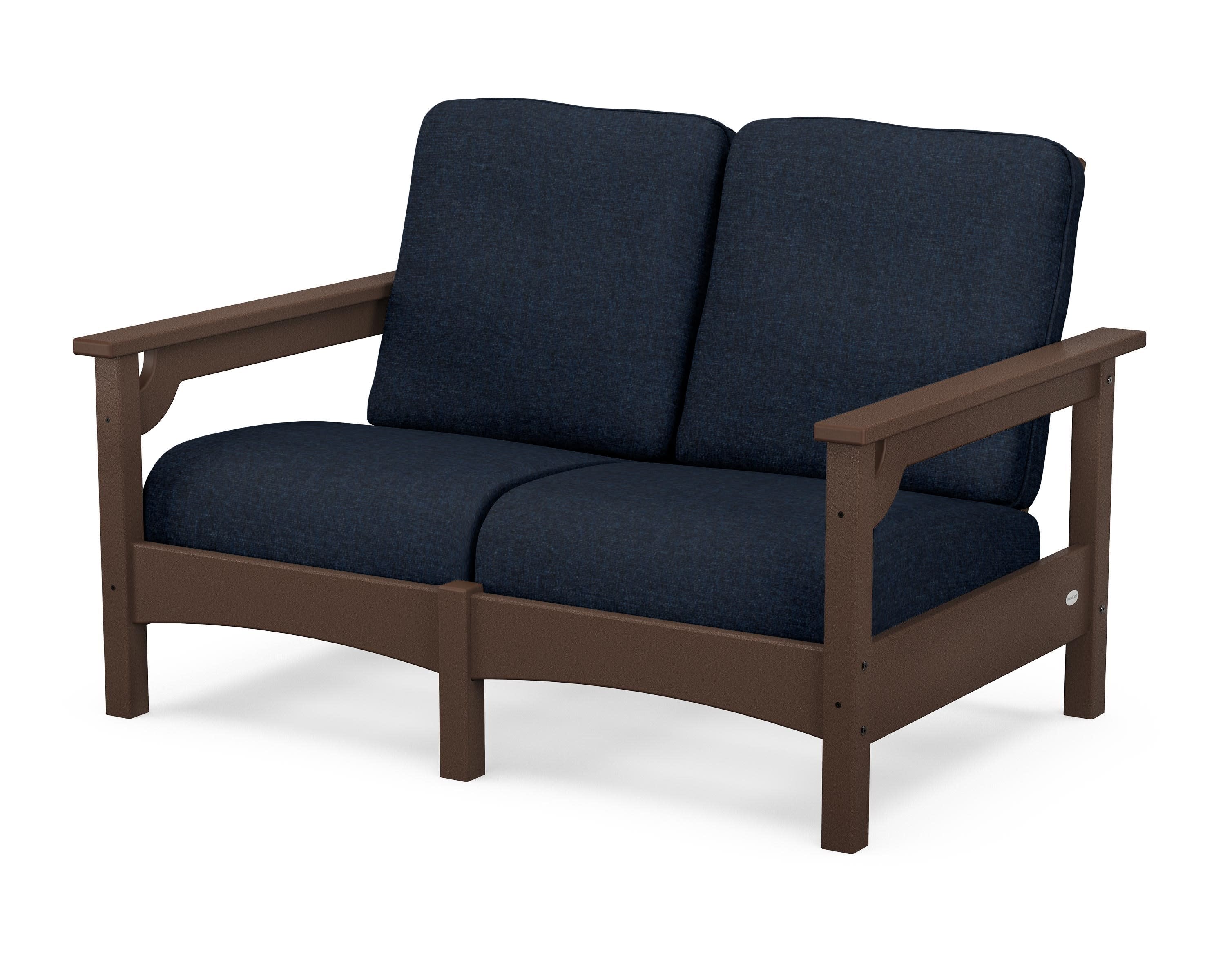 Club Loveseat in Mahogany / Marine Indigo
