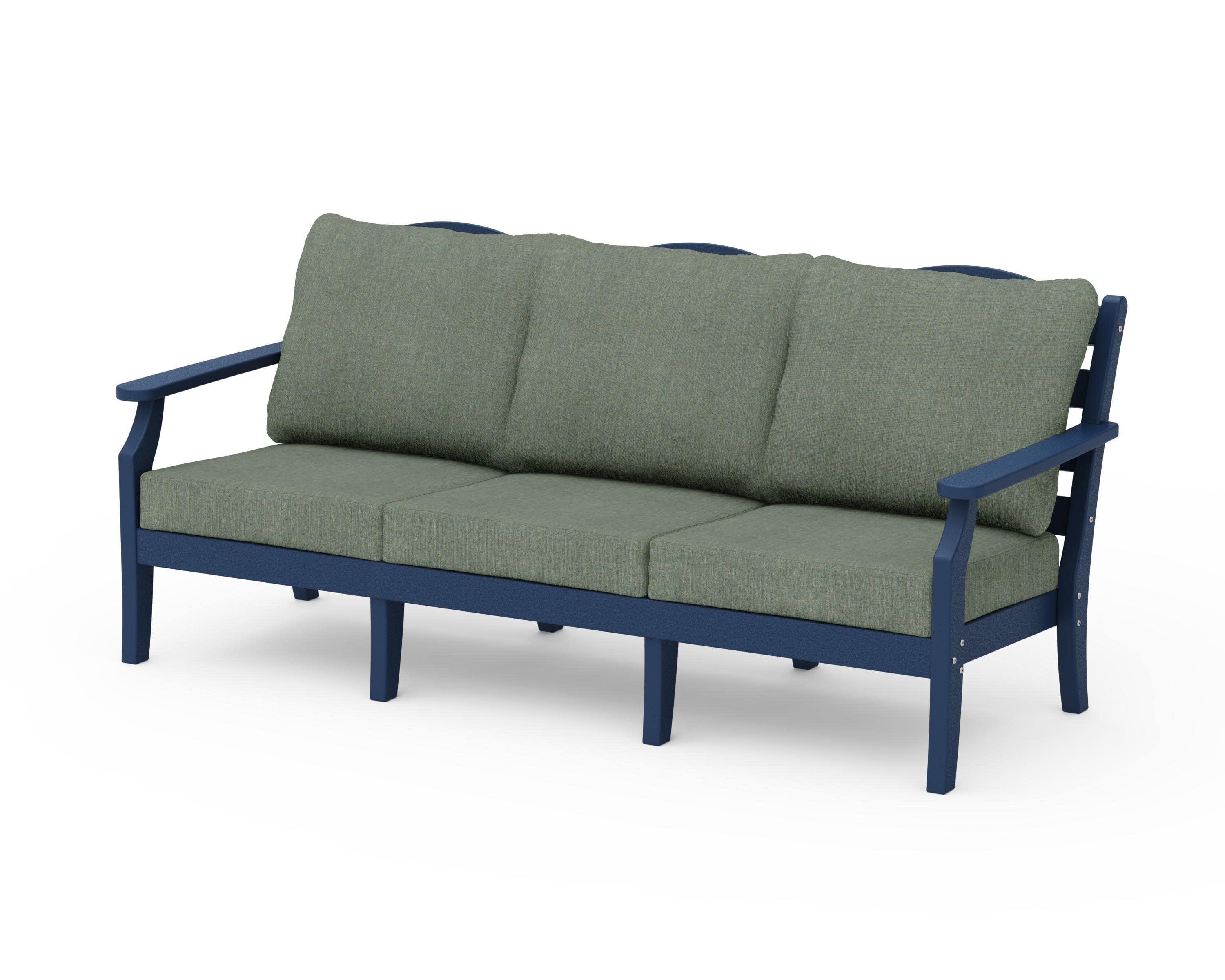 Savannah Deep Seating Sofa in Navy / Cast Sage