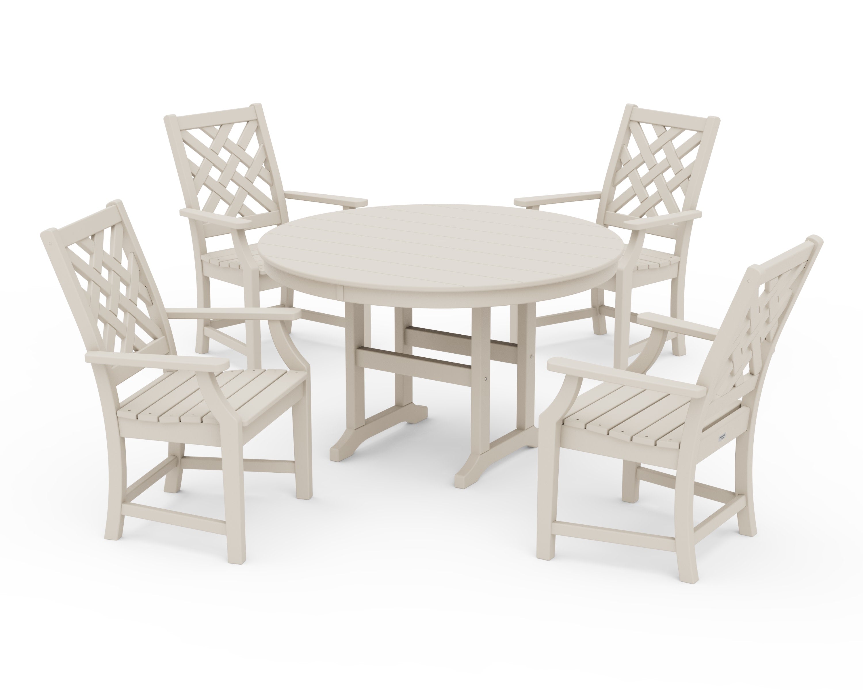 Wovendale 5-Piece Round Farmhouse Dining Set in Sand