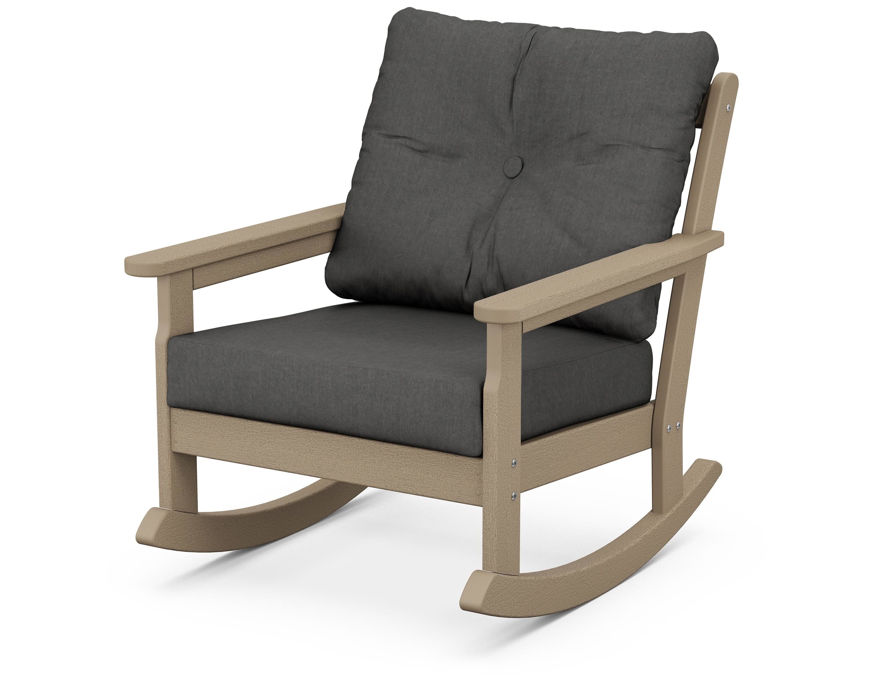 Vineyard Deep Seating Rocking Chair in Vintage Sahara / Spectrum Carbon