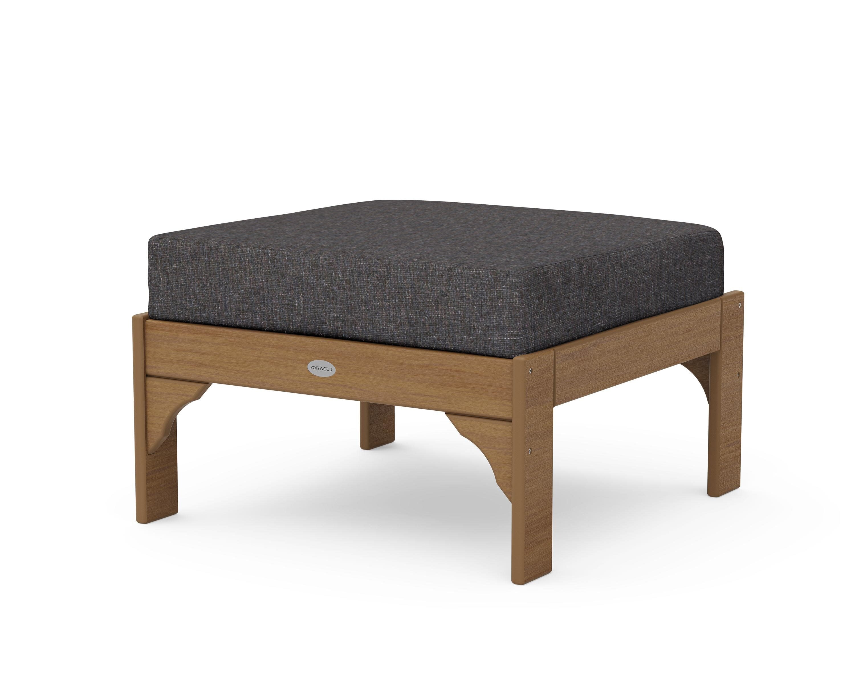 Vineyard Deep Seating Ottoman in Natural / Ash Charcoal