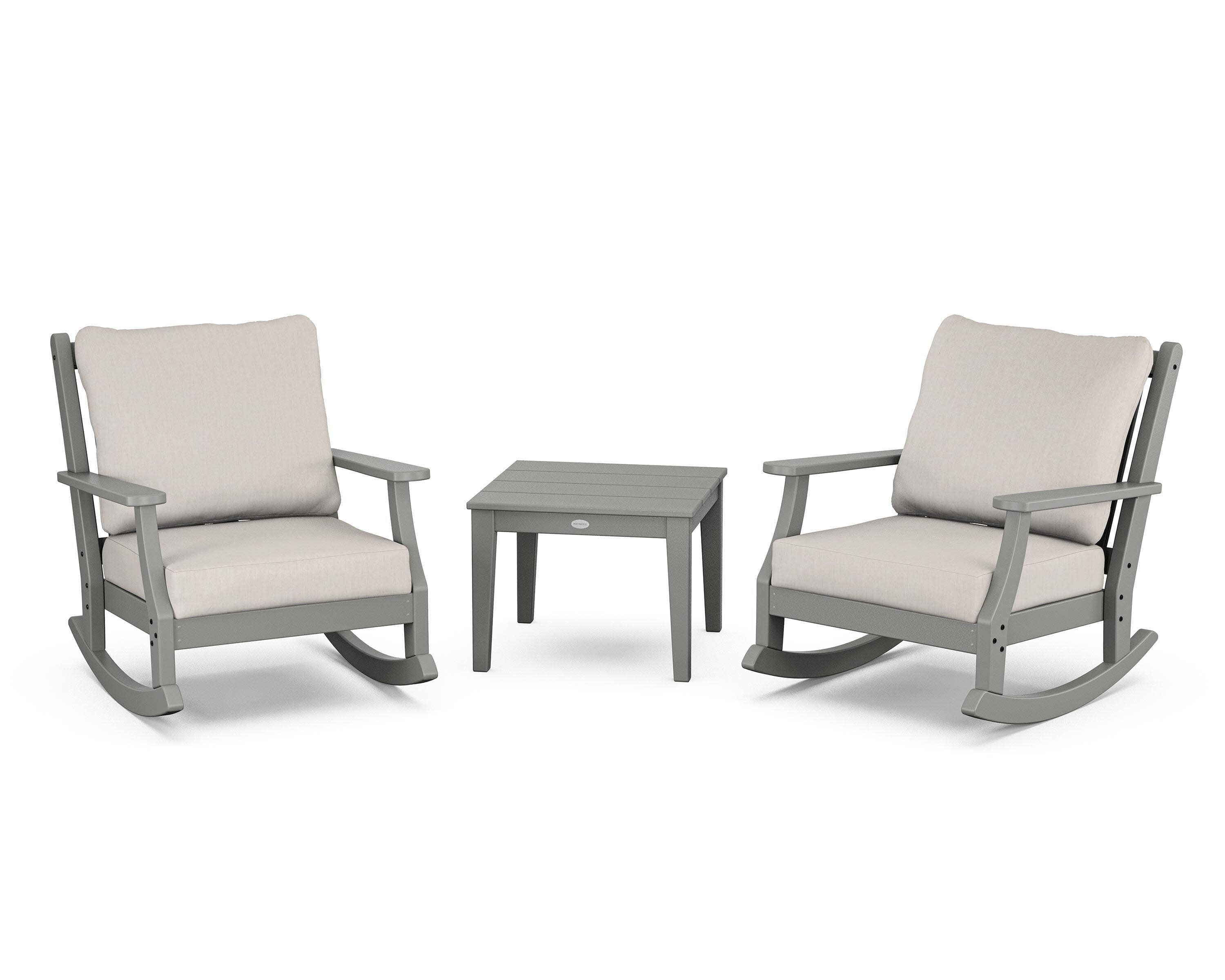 Wovendale 3-Piece Deep Seating Rocker Set in Slate Grey / Cast Ash