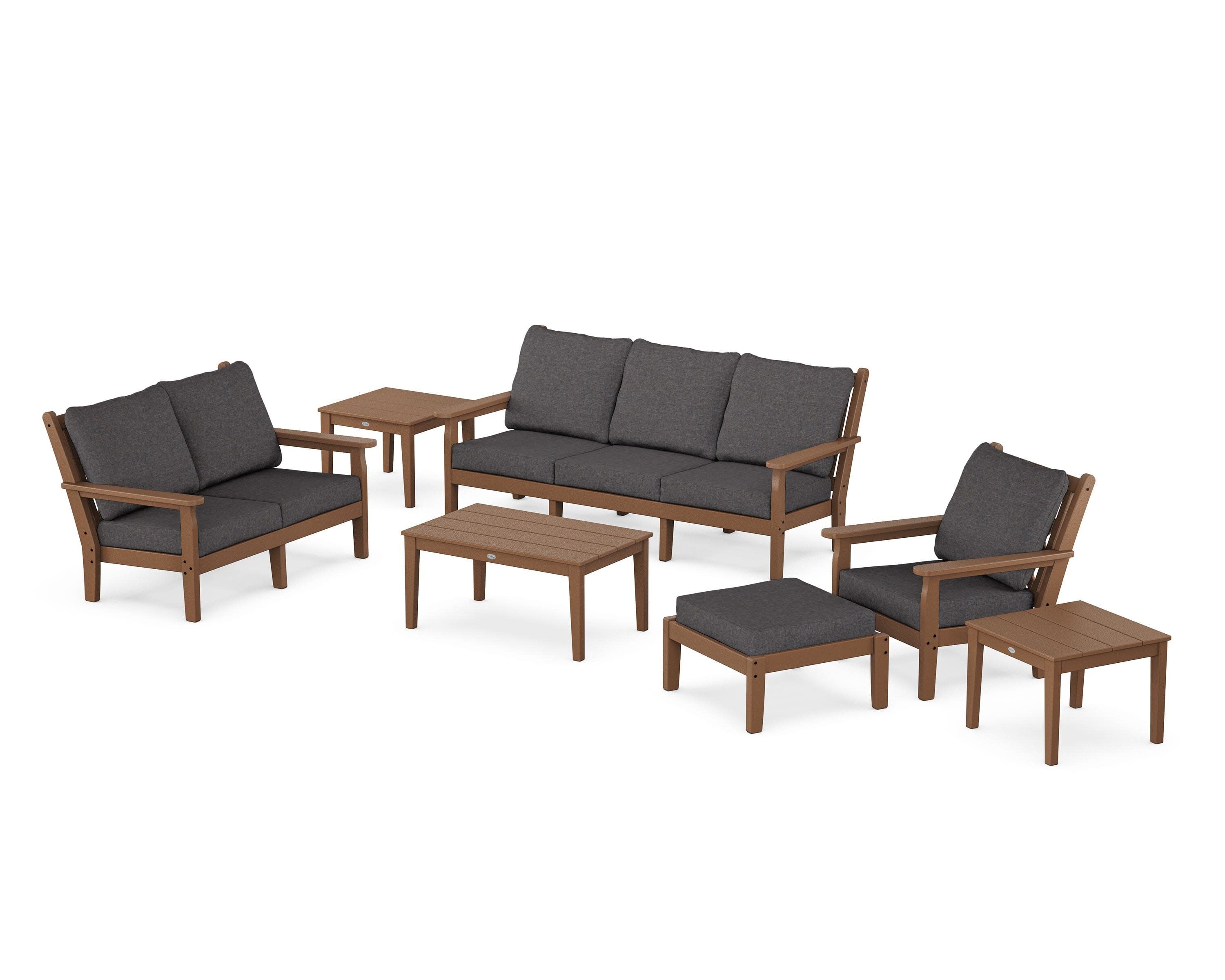 Chippendale 7-Piece Deep Seating Set in Teak / Ash Charcoal