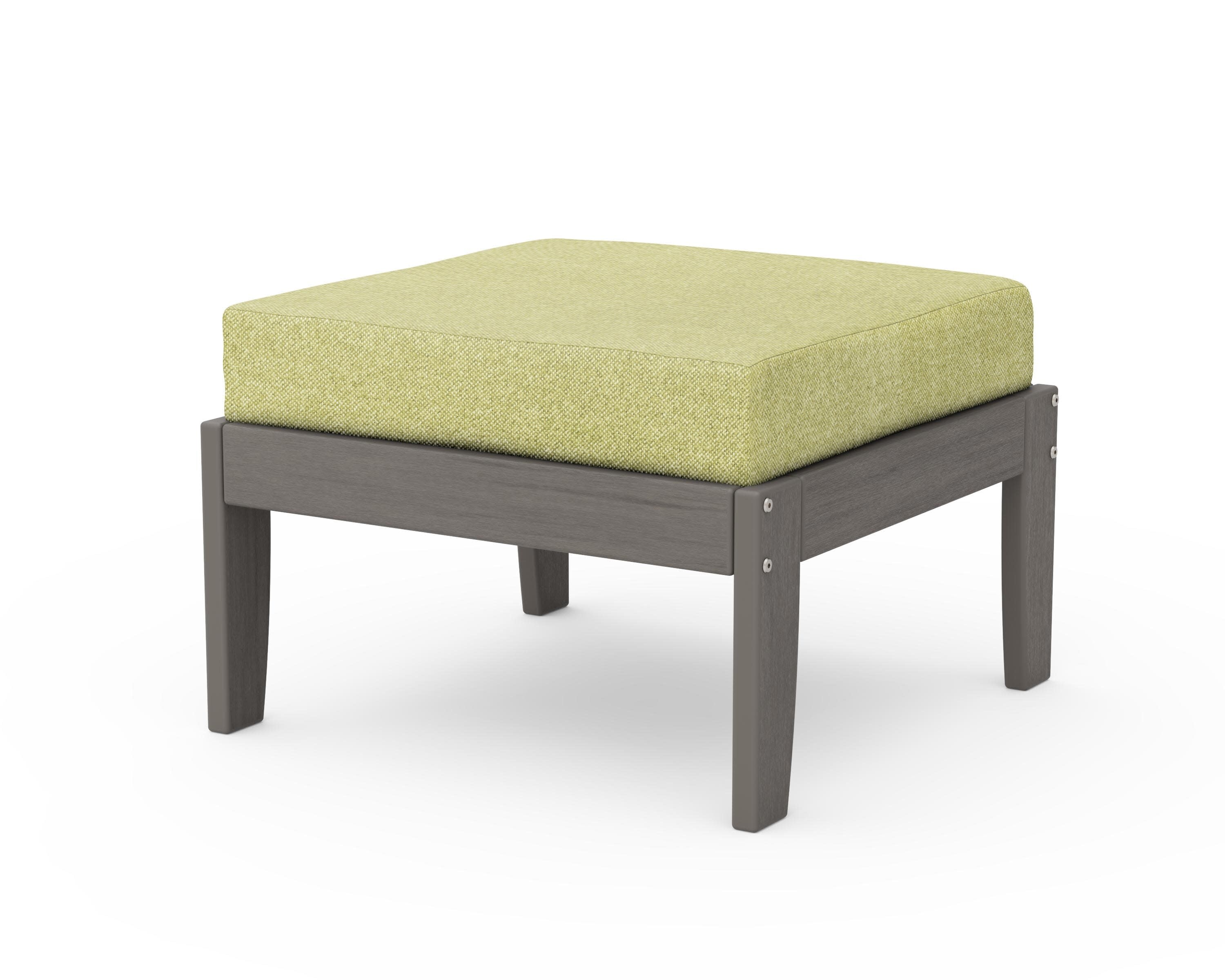 Modular Ottoman - Classic in Driftwood / Chartreuse Boucle