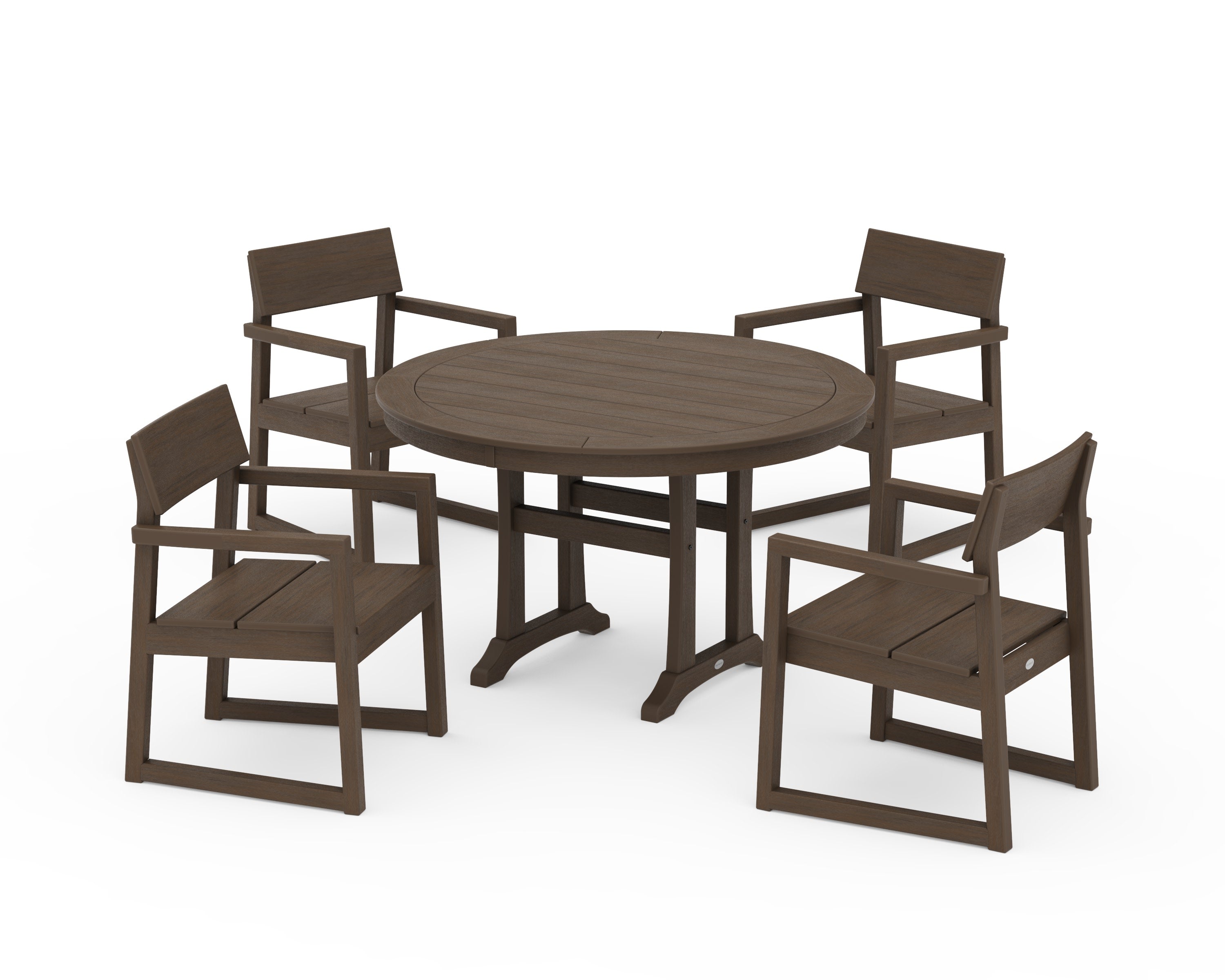 EDGE 5-Piece Round Dining Set with Trestle Legs in Kona