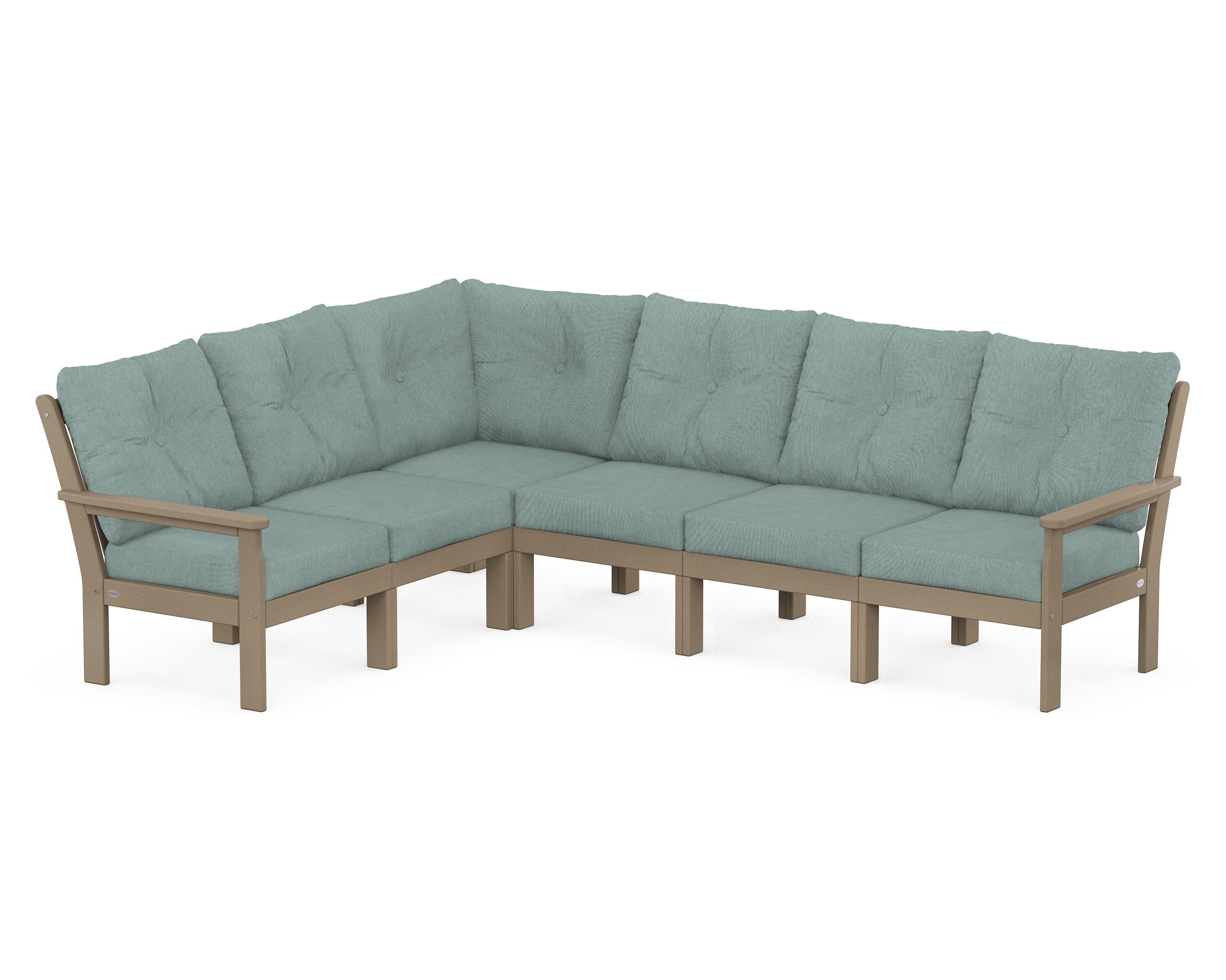 Vineyard 6-Piece Sectional in Vintage Sahara / Glacier Spa