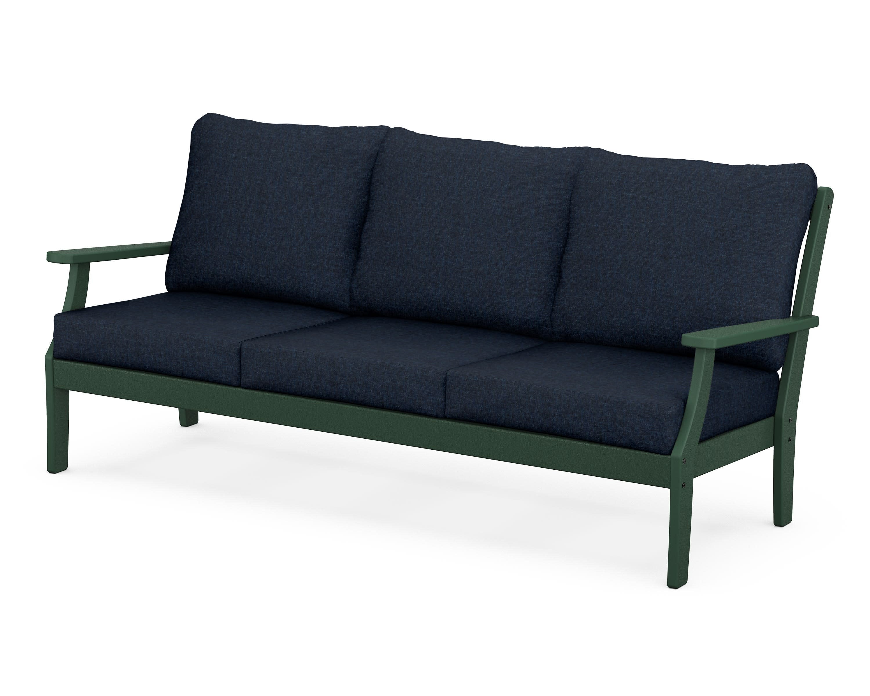Braxton Deep Seating Sofa in Green / Marine Indigo