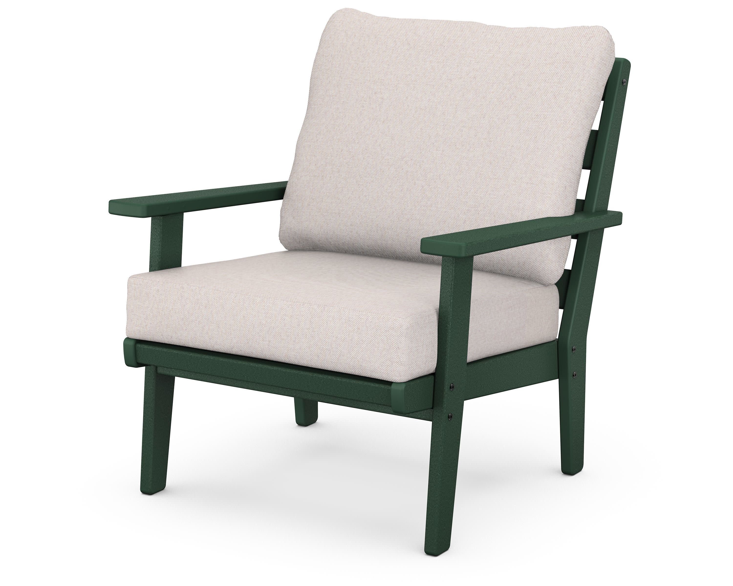 Grant Park Deep Seating Chair in Green / Dune Burlap