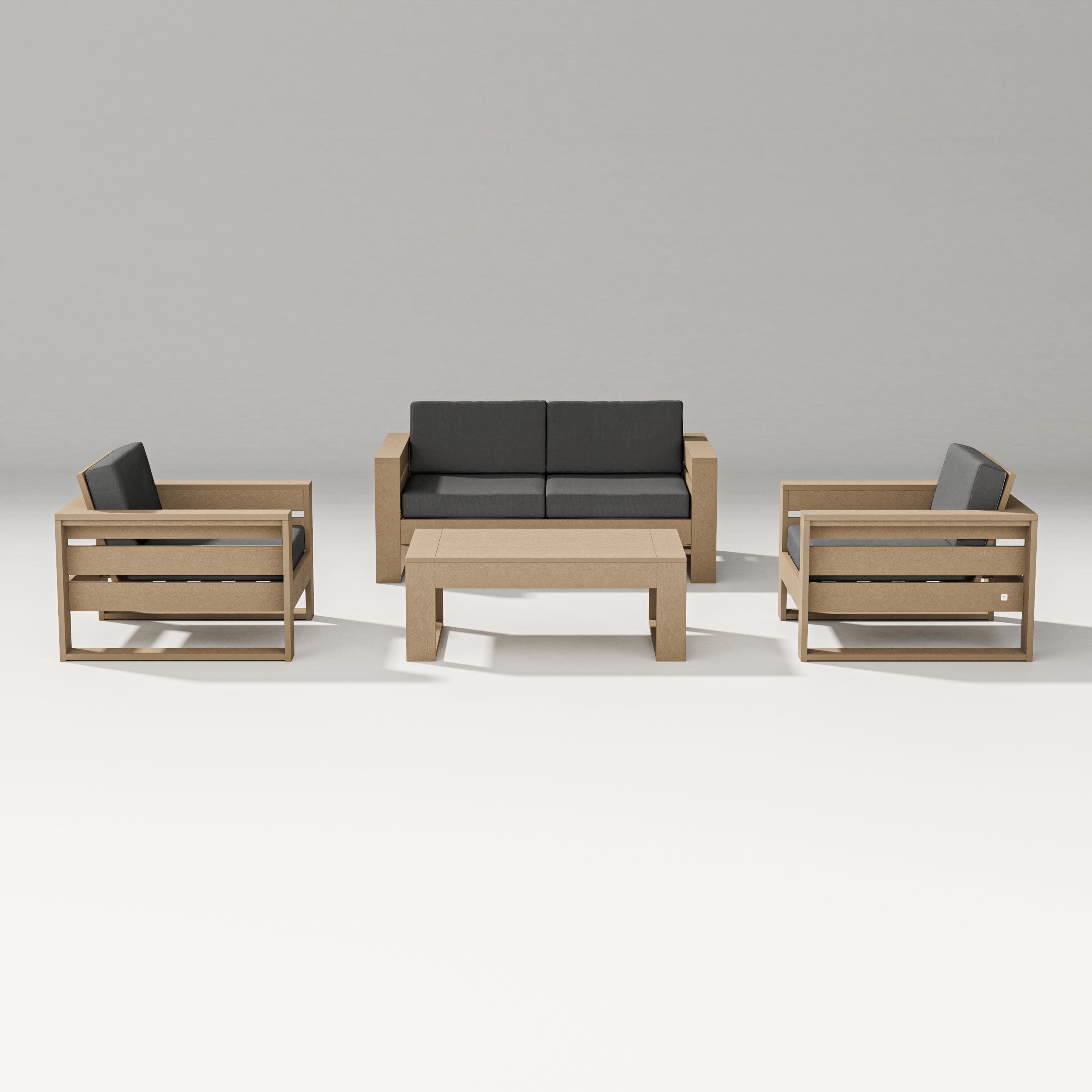 Latitude 4-Piece Lounge Loveseat Set in Vintage Sahara / Spectrum Carbon