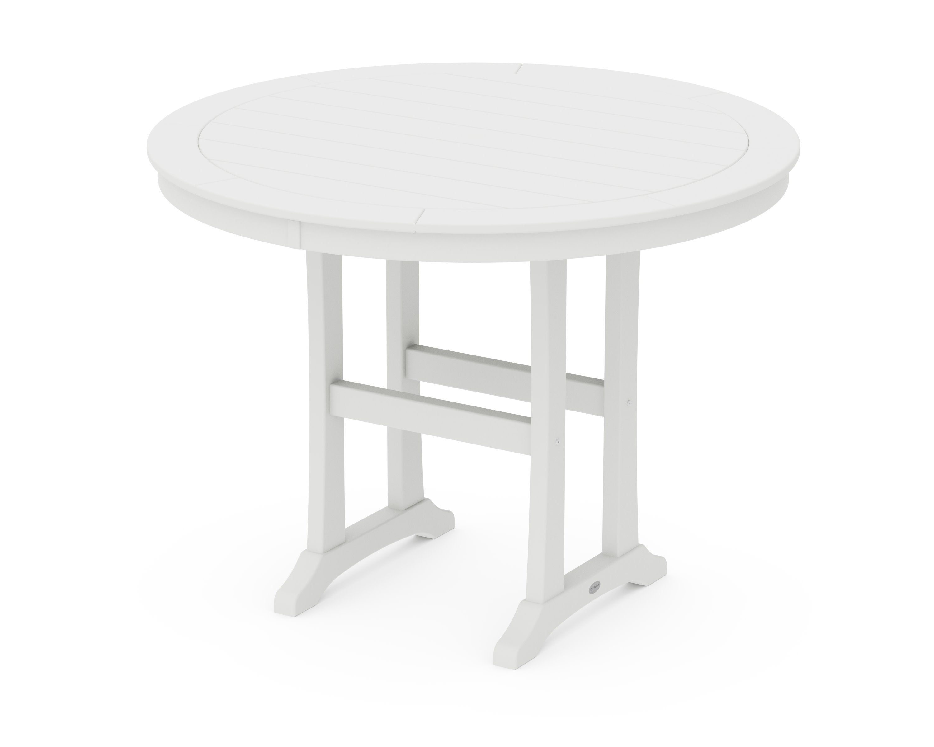 Nautical Trestle 48" Round Counter Table in White
