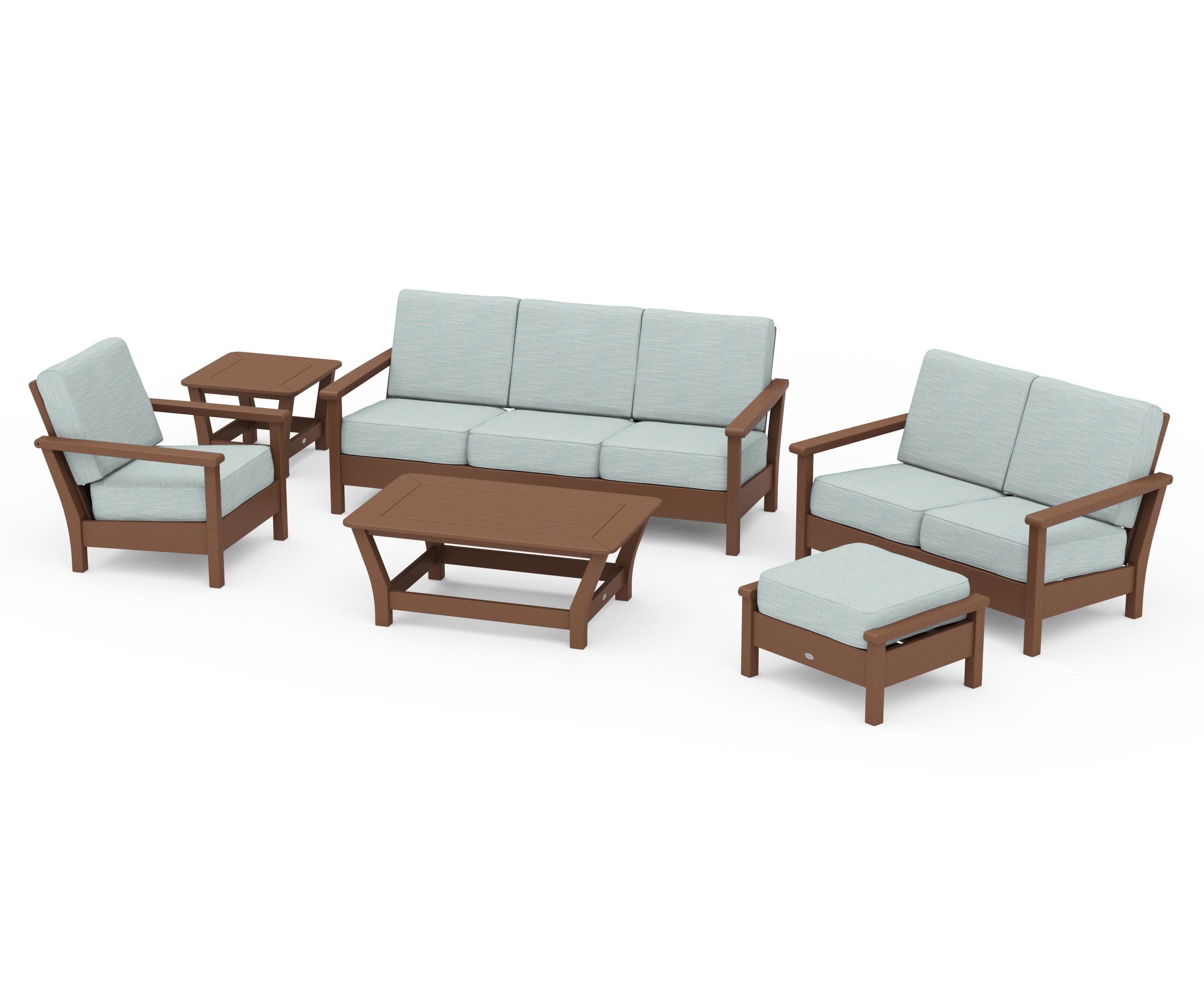 Harbour 6-Piece Outdoor Living Set in Teak / Soothe Mist