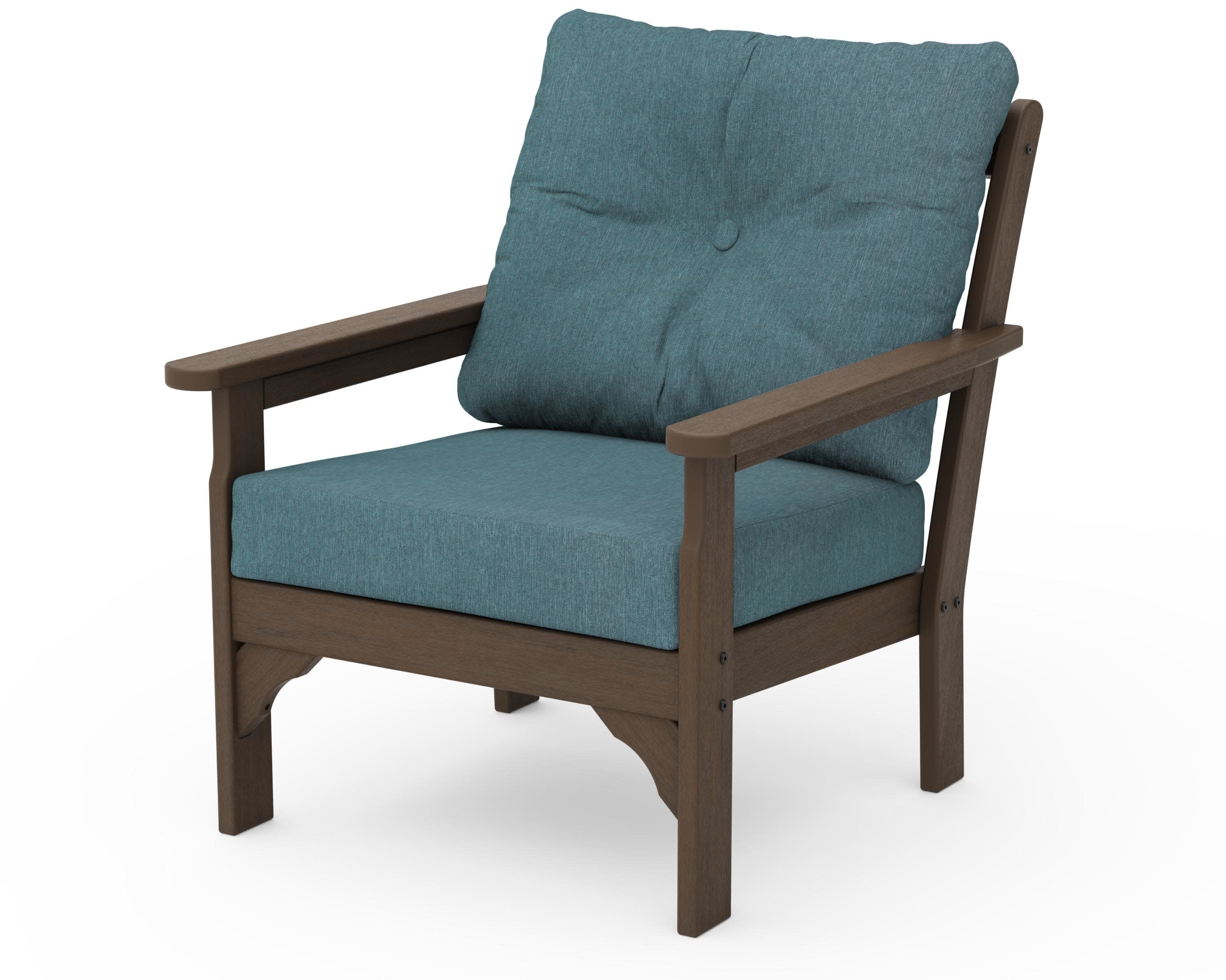 Vineyard Deep Seating Chair in Kona / Ocean Teal