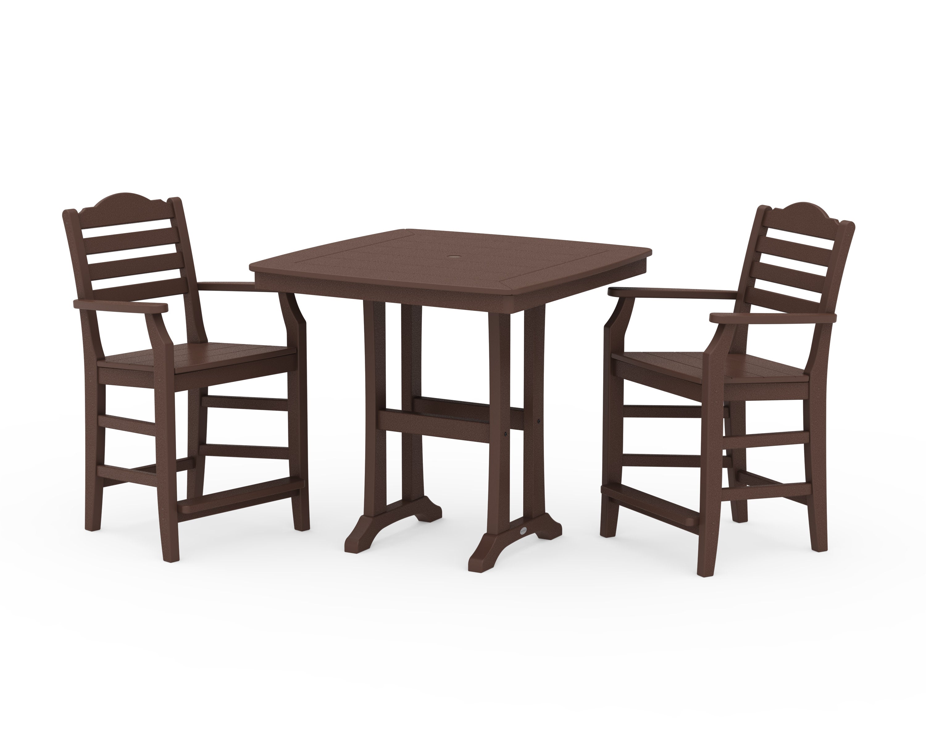 Savannah 3-Piece Counter Set with Trestle Legs in Mahogany