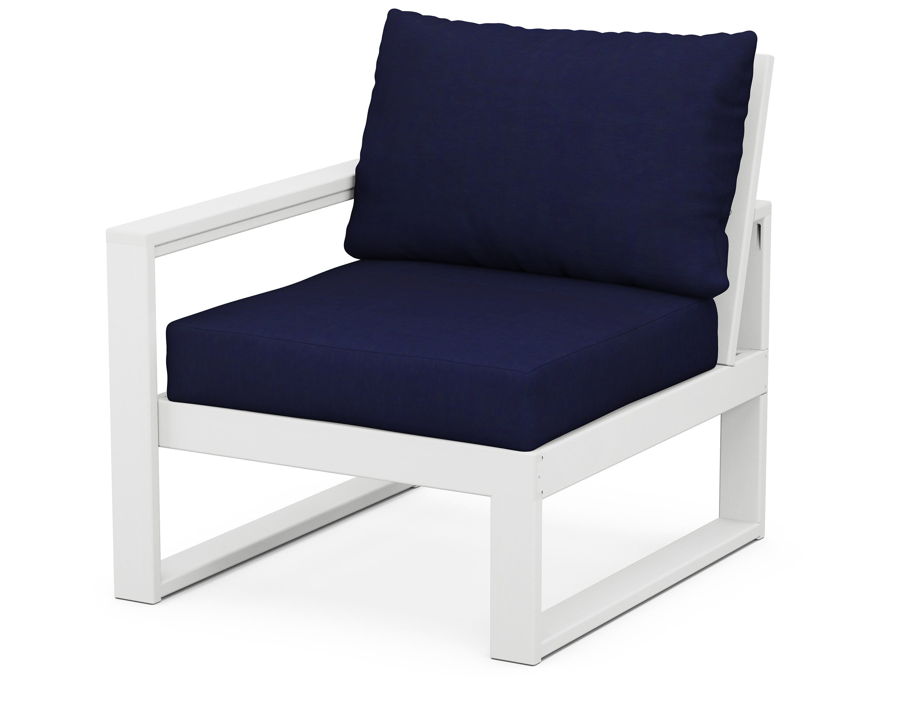 EDGE Modular Left Arm Chair in White / Navy