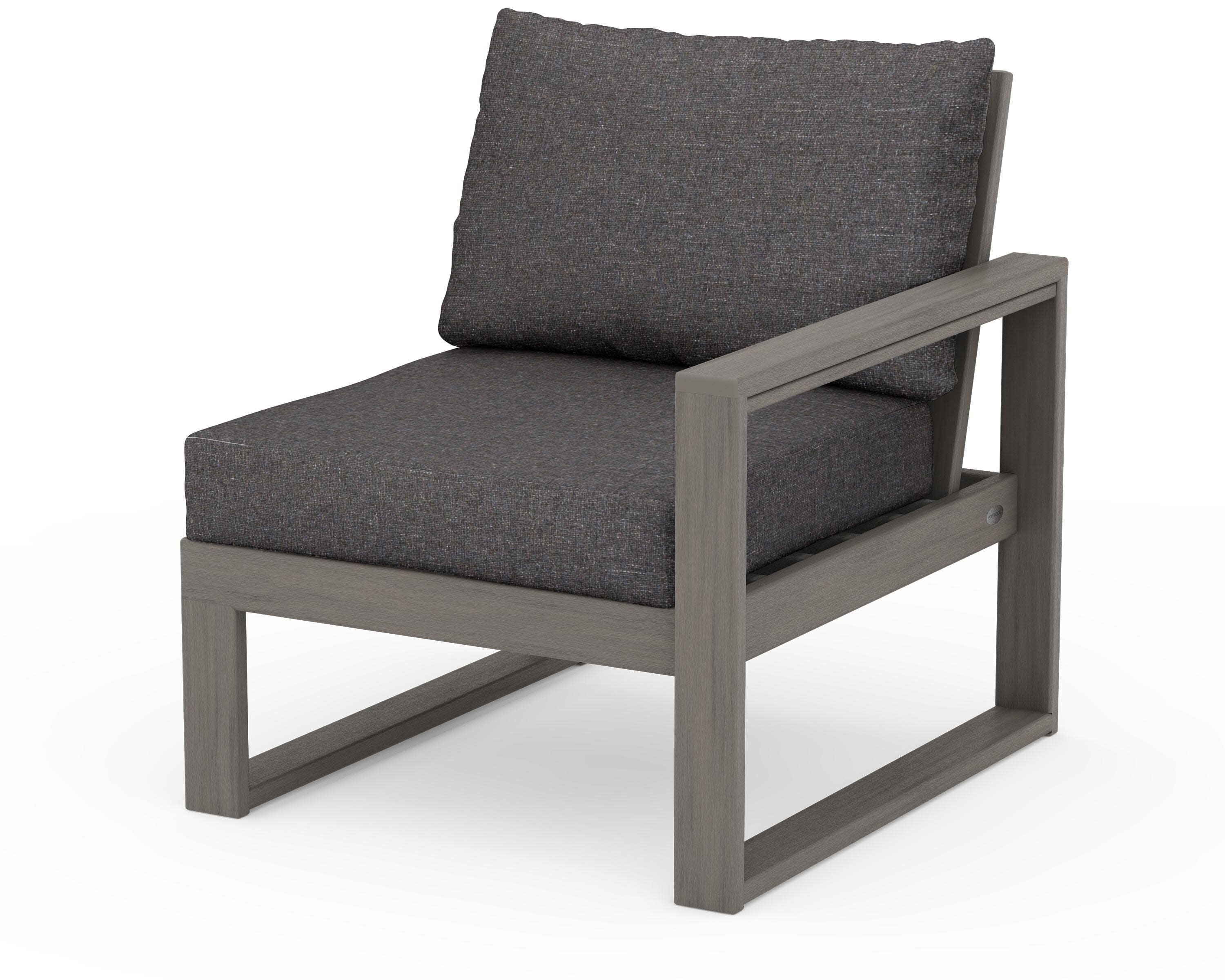 EDGE Modular Right Arm Chair in Driftwood / Ash Charcoal