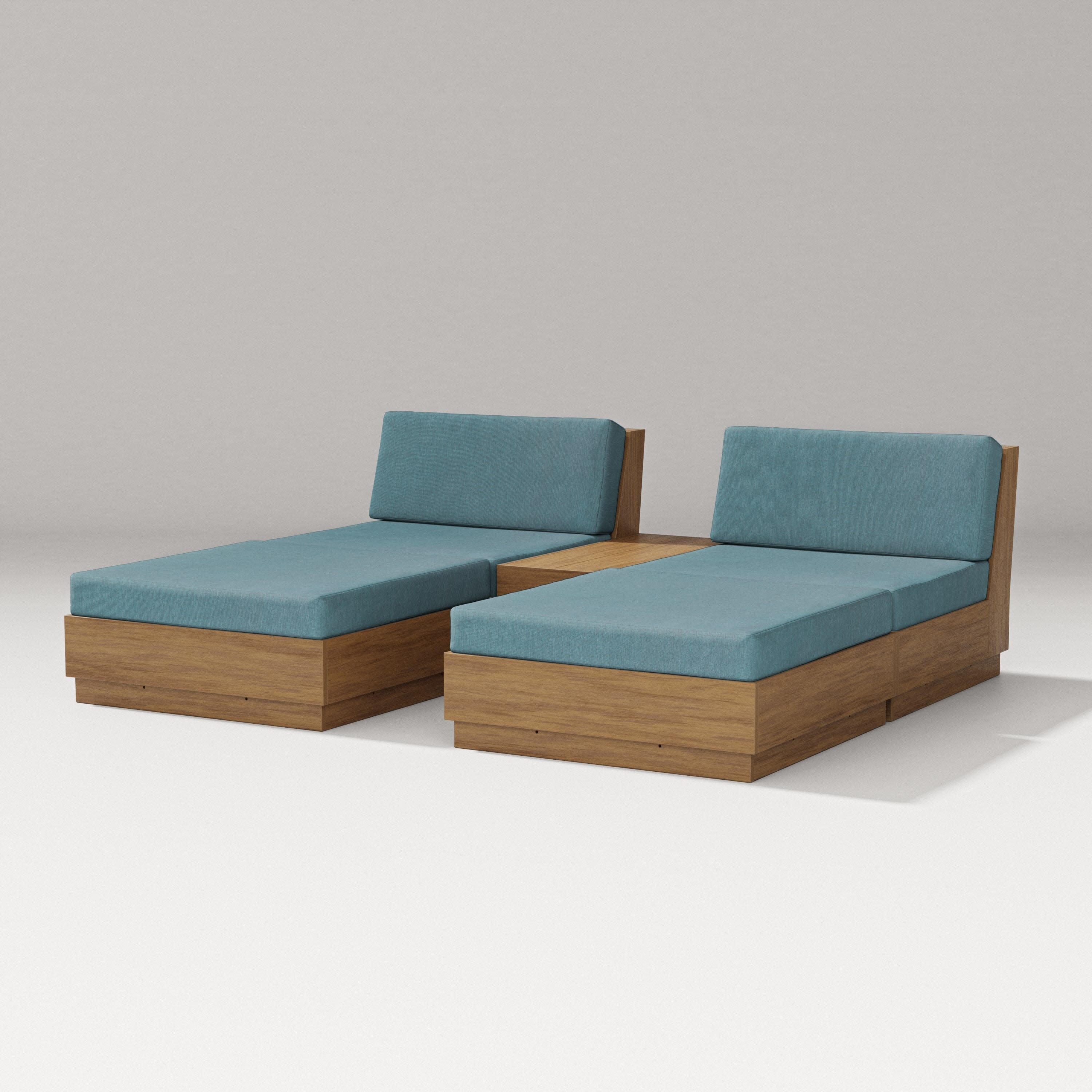 Elevate Double Chaise Set in Natural / Ocean Teal