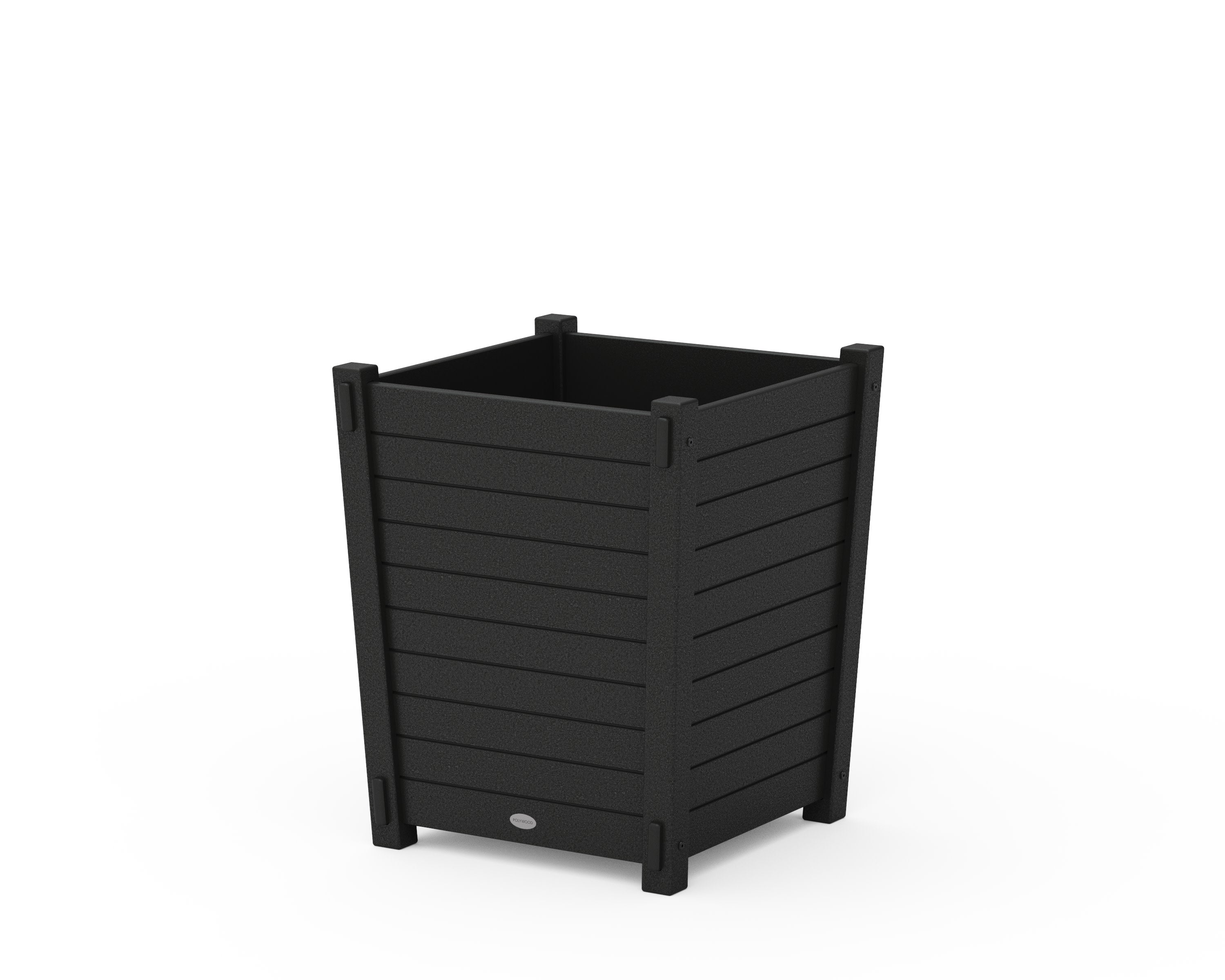Nautical Large Tapered Square Short Planter Box in Black