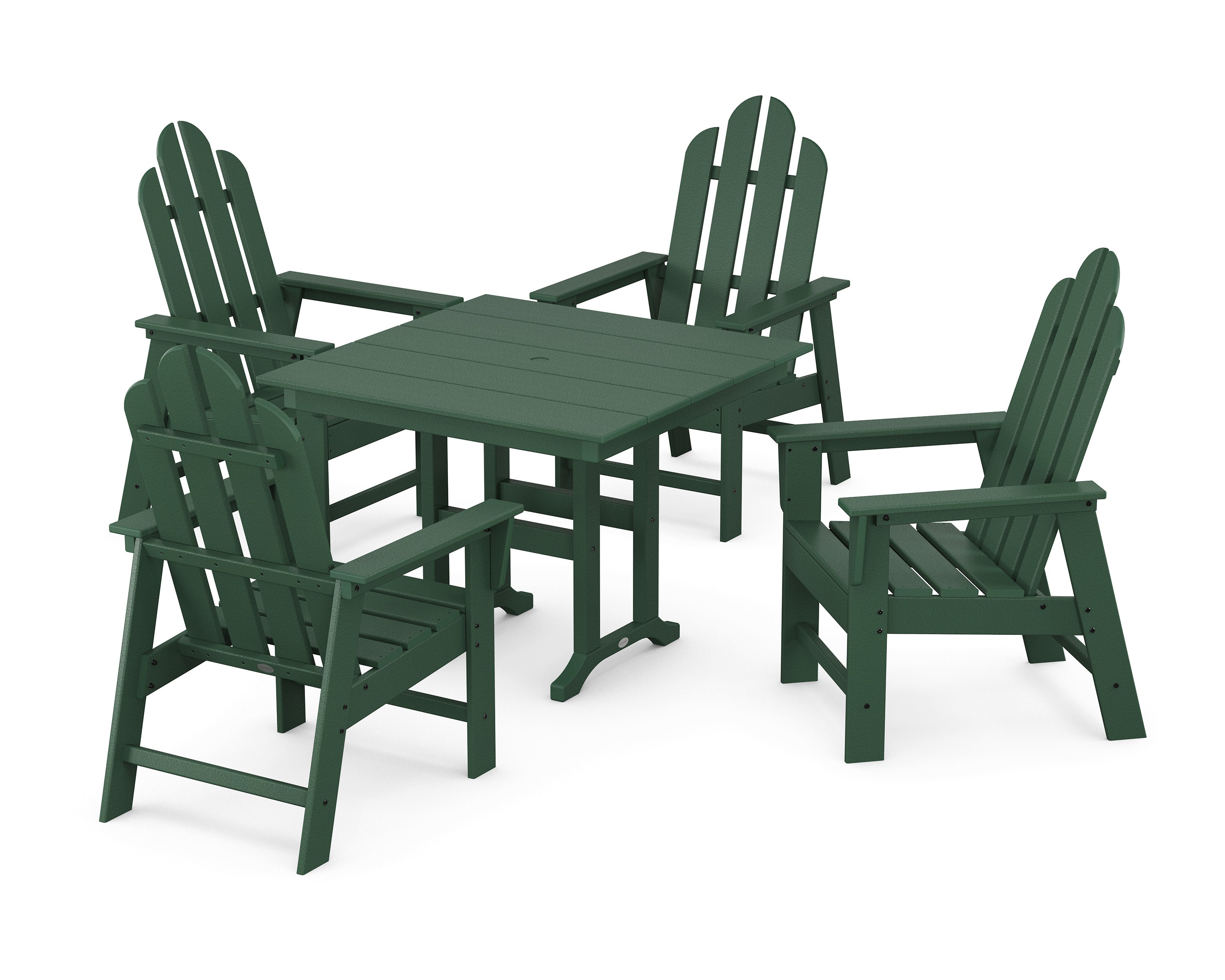 Long Island 5-Piece Farmhouse Dining Set in Green
