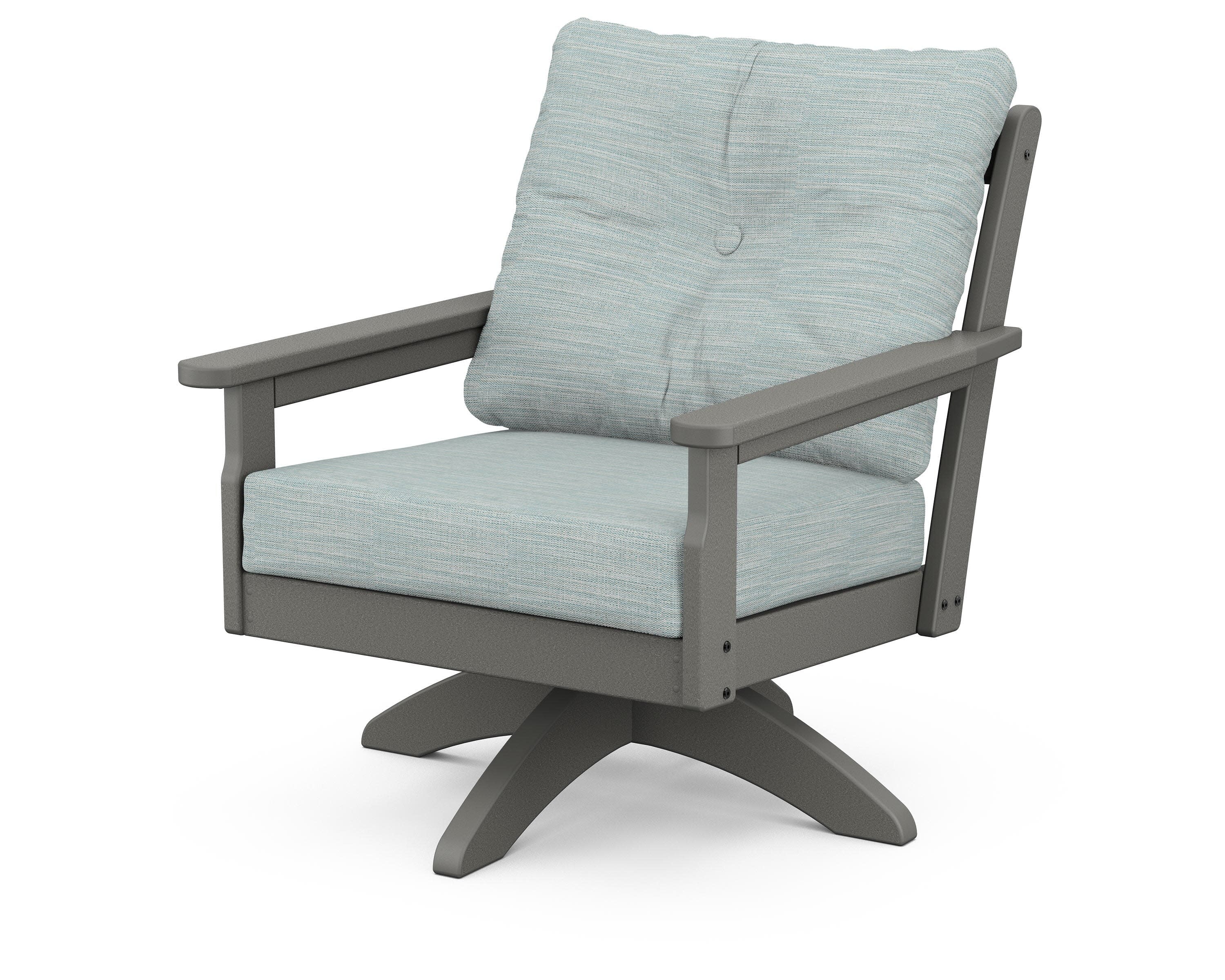 Vineyard Deep Seating Swivel Chair in Slate Grey / Soothe Mist