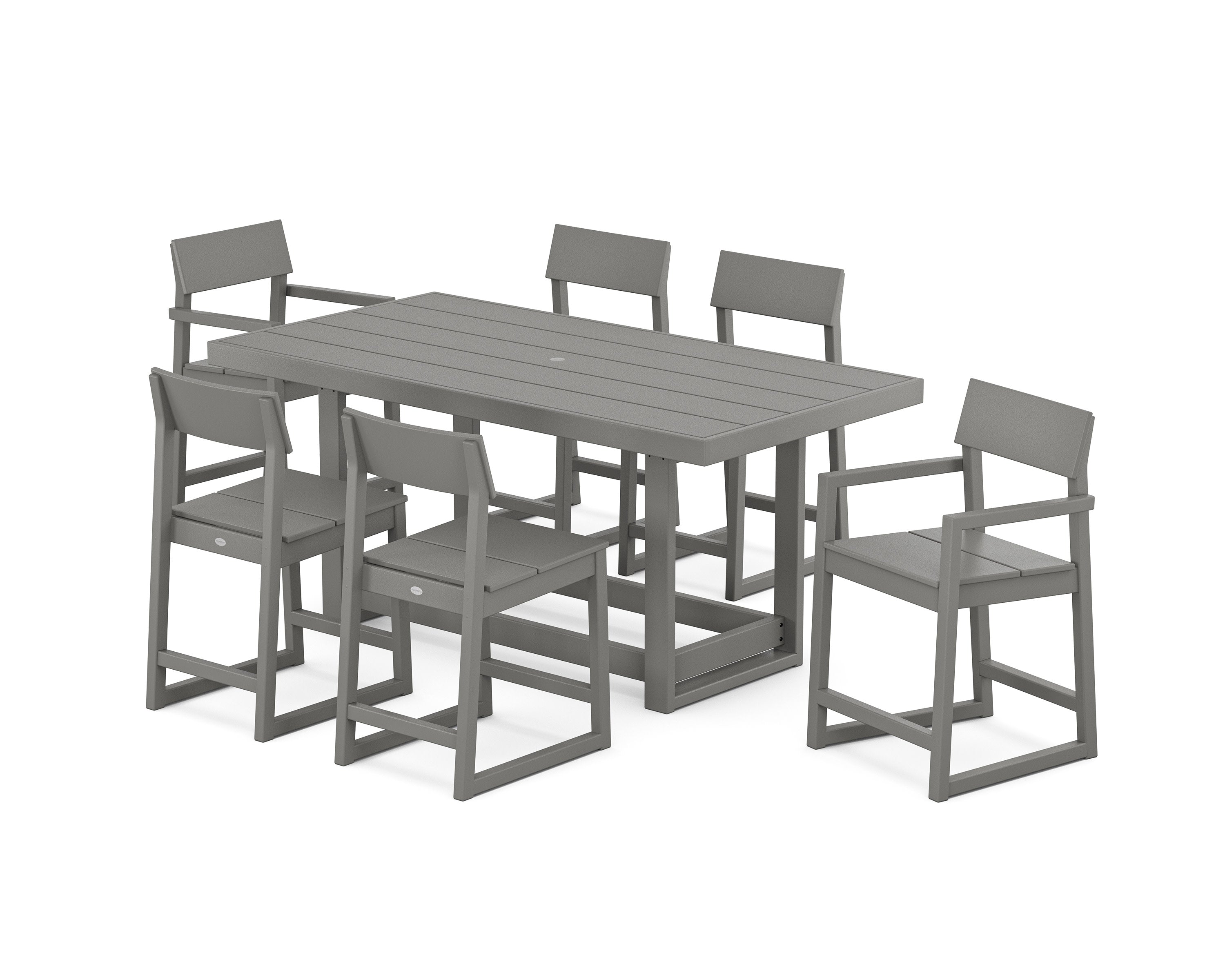 EDGE 7-Piece Counter Table Set in Slate Grey