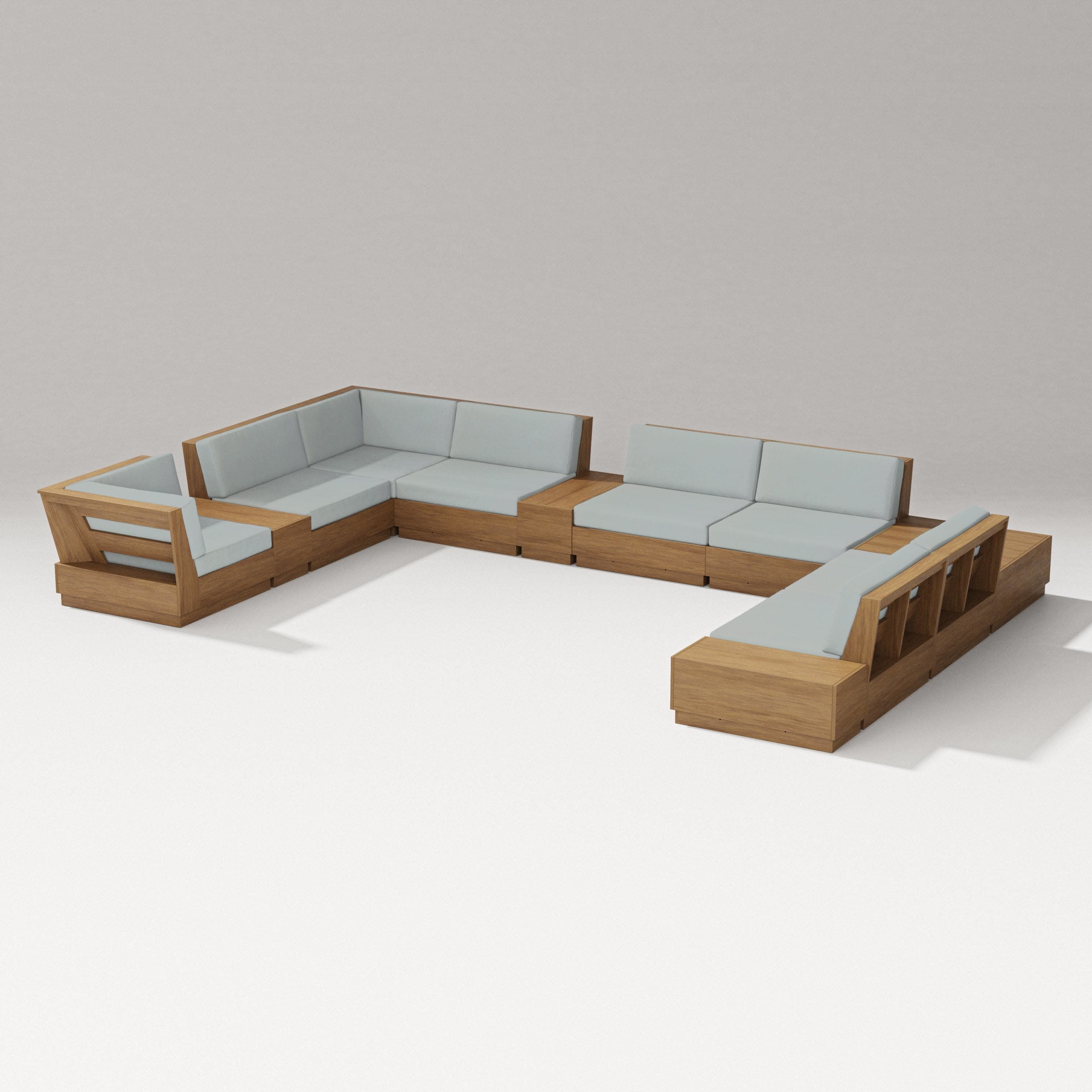 Elevate 12-Piece Conversation Sectional Set in Natural / Spa